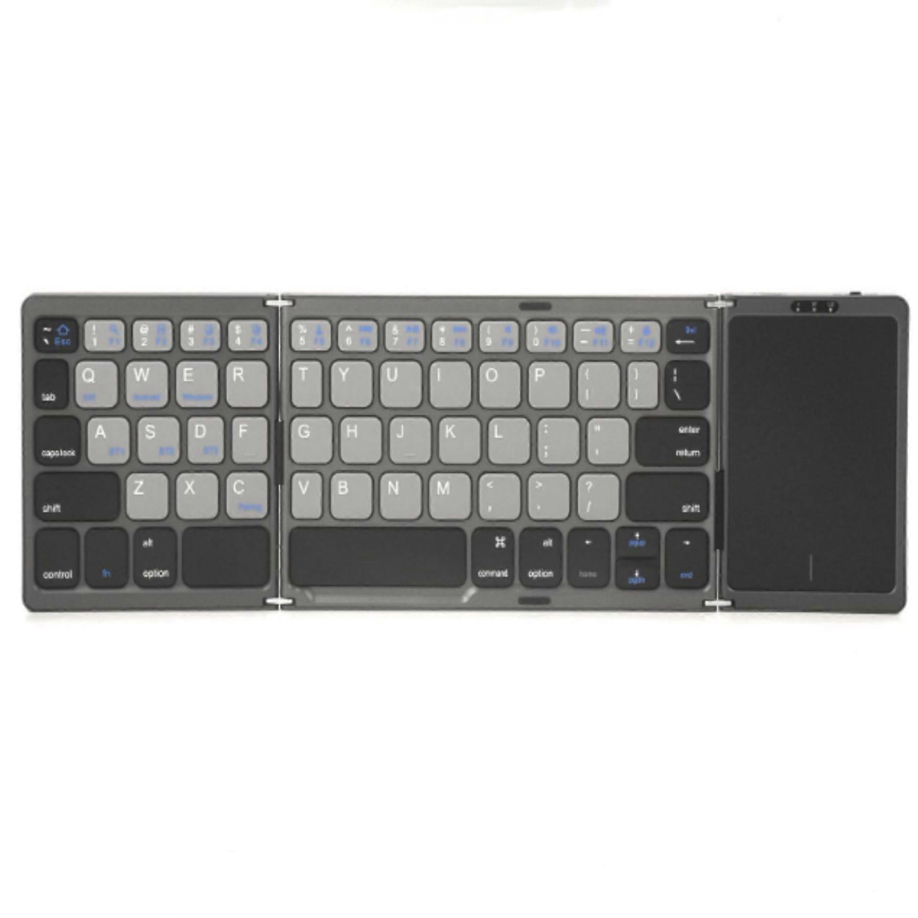 Triple Folding Wireless Bluetooth Trackpad Keyboard Laptop Mobile Phone Tablet Pass Office