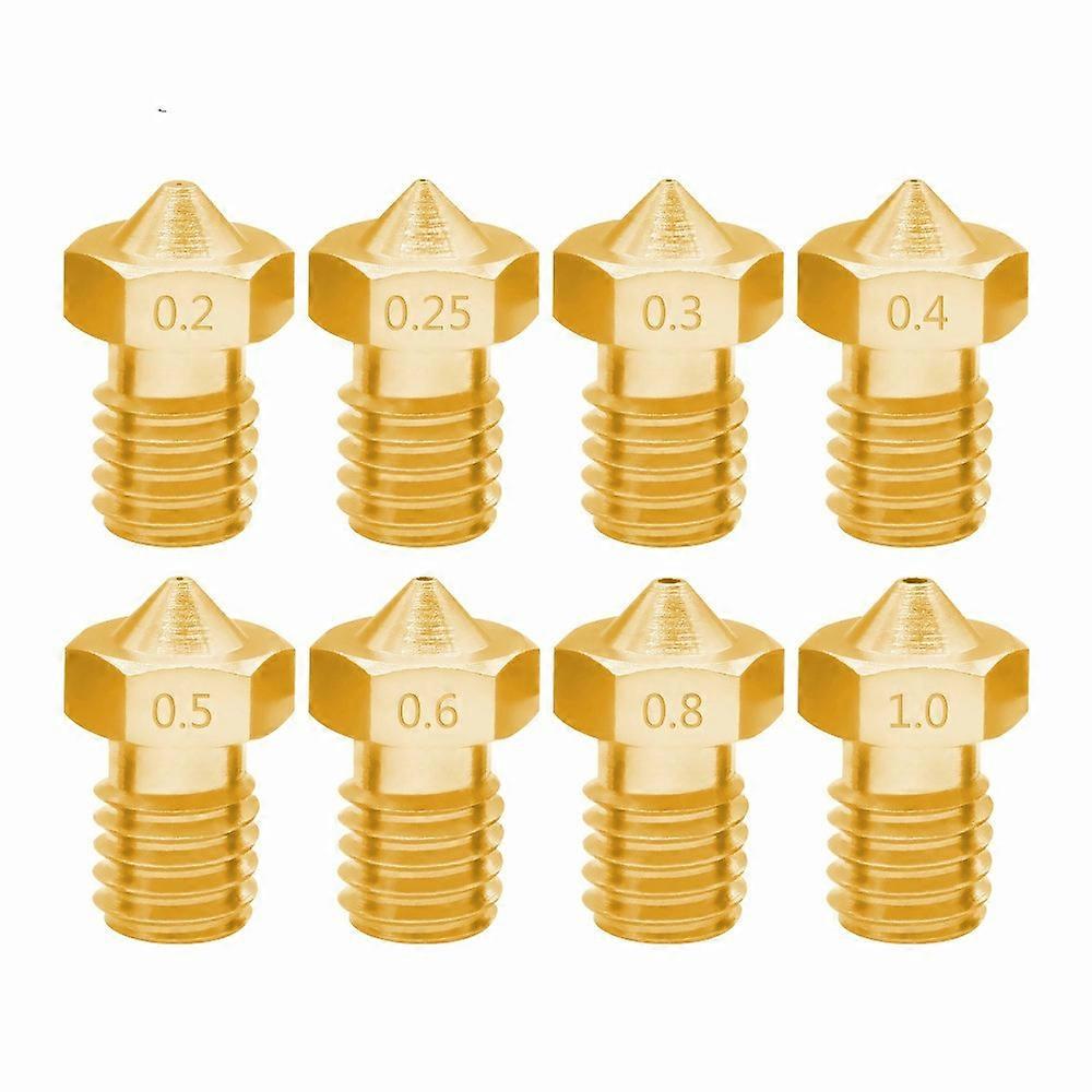 (New) 8 PCS Bugatti 3D Printer Accessories E3D-V5 V6 Nozzle M6 Thread Consumables Hot Nozzle 3/0.3mm