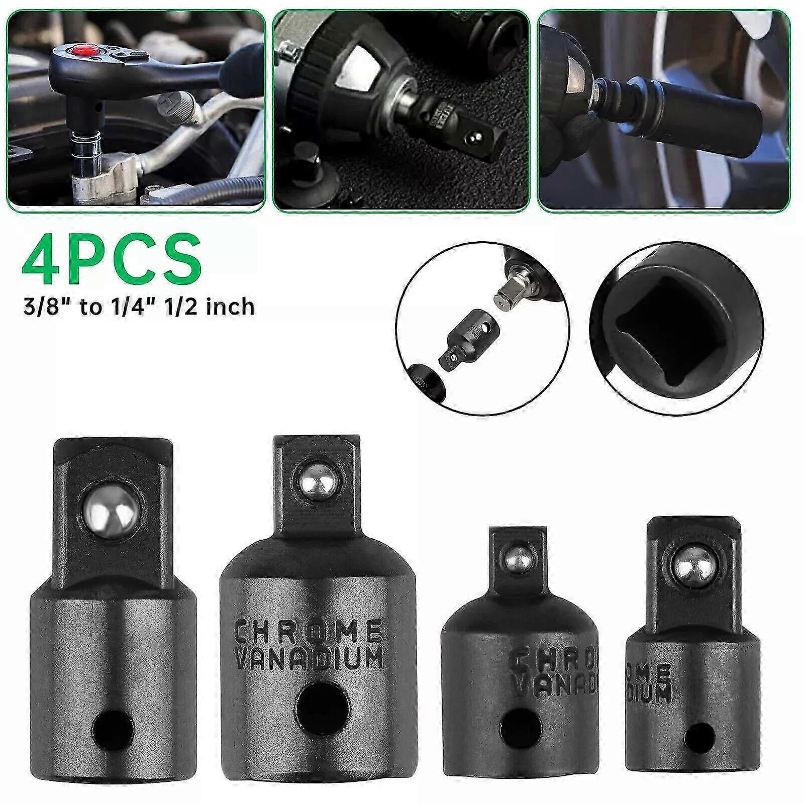 Conjunto de Adaptadores de Soquete de Impacto de Ar 4 38 a 14 Conjunto de Redutor de Catraca de 12 polegadas-FFY