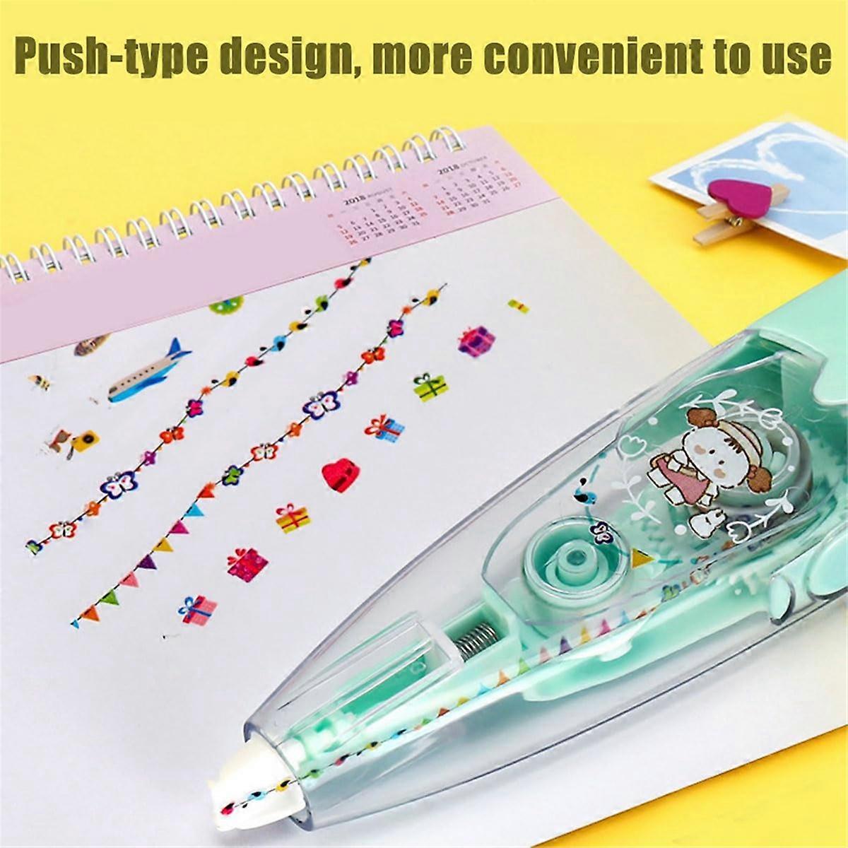 4PCS Cartoon Pattern Decorative Tape, DIY Lace Correction Tape