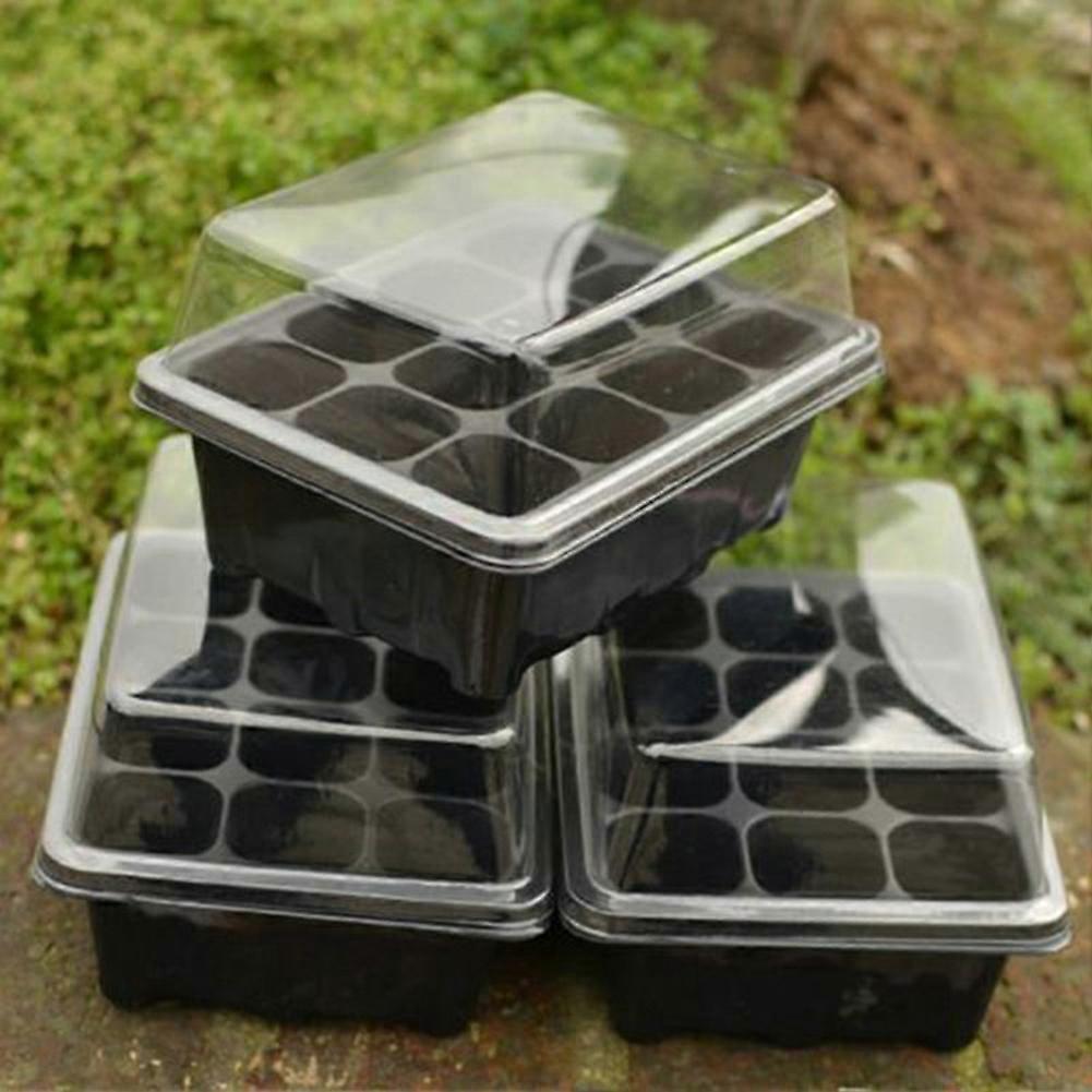 Seed Starter Kit 12 Cells Seedling Trays Gardening Germination Tray Plant Grow Kit for Gardening Propagation Bonsai Germination