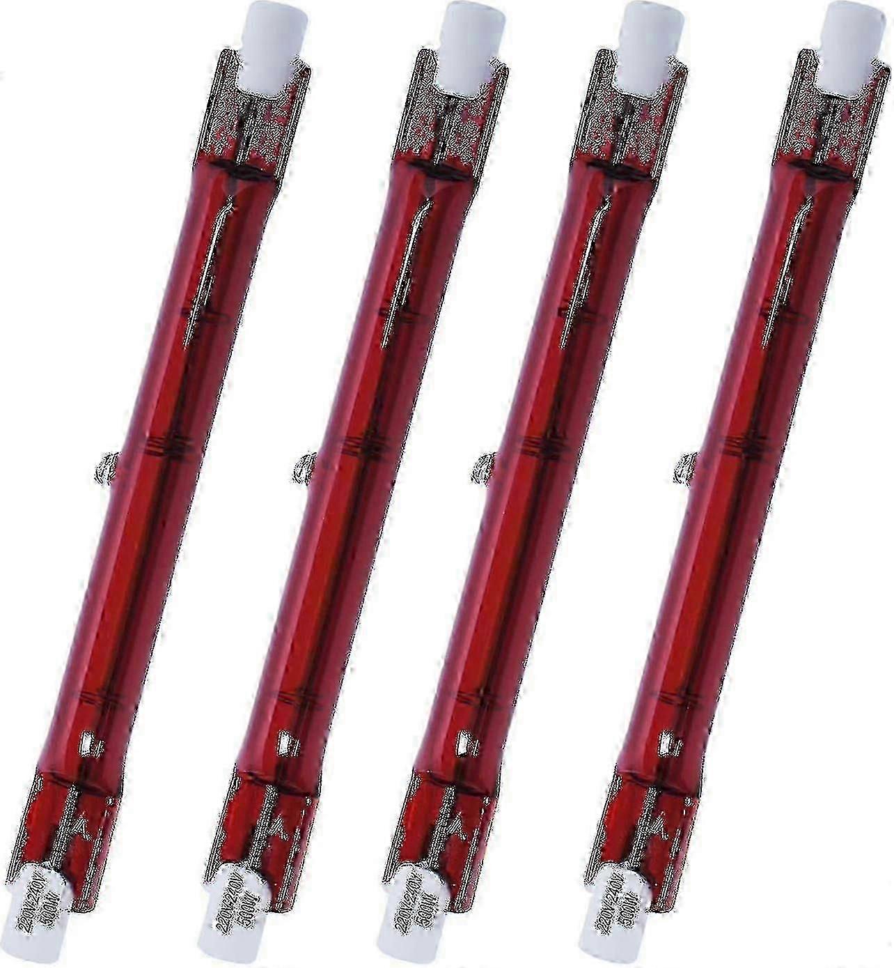 4-Pack 500 Watt Ruby Halogen Heater Bulb Compatible With Heatmaster R7 For Garden Heater