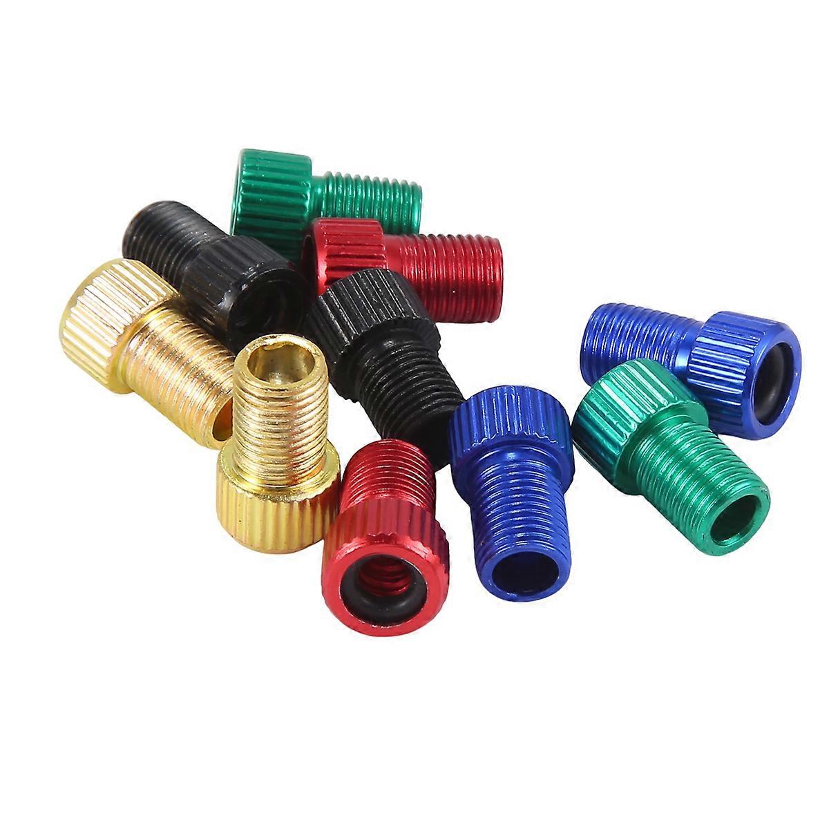 10Pcs Presta To Schrader Valve Adapter Converter Multicolor Bicycle Bike Tire Tube