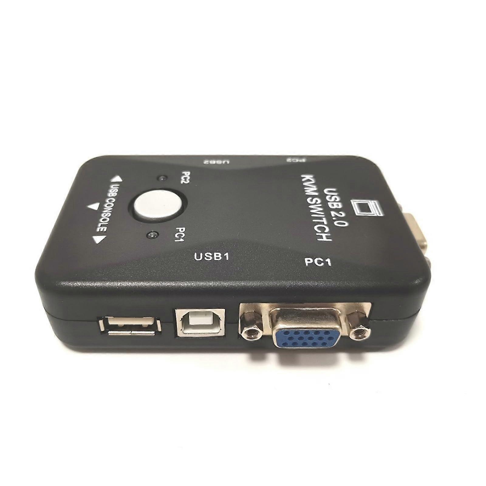 KVM Switch 2 Input 1 Output USB Port 2UK Multi-Computer Host Switch for Dual Device Control