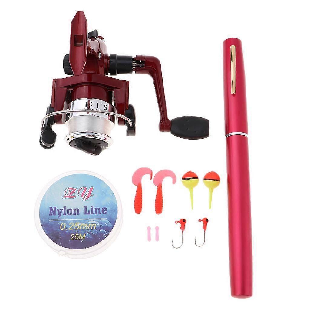 Portable Fishing Pole Mini Tools Red
