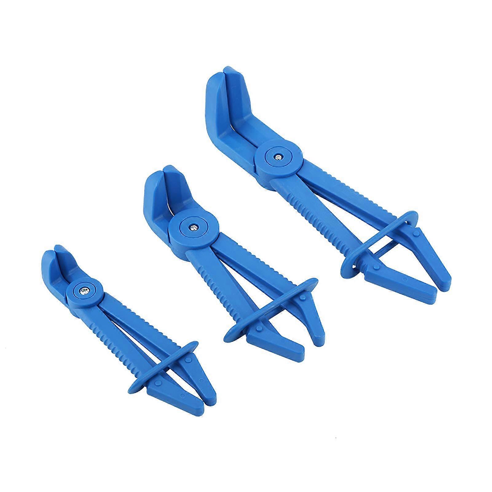 Hose Clamp Flexible Line Pliers Set 3-Piece Plastic Tool Kit For Brake Fuel Water Lines Soft Pipe Pinch Plier Tool Blue