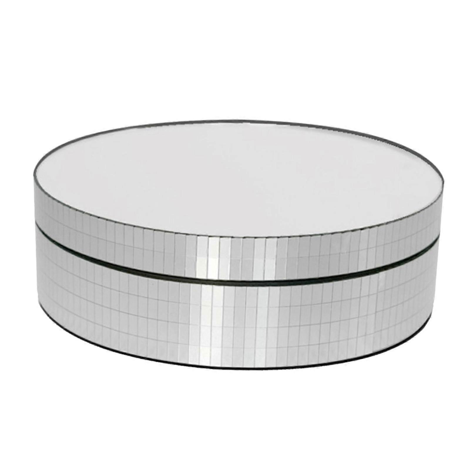 12cm Rotating Display Stand 4 Display Angles for Turntable White Mirror