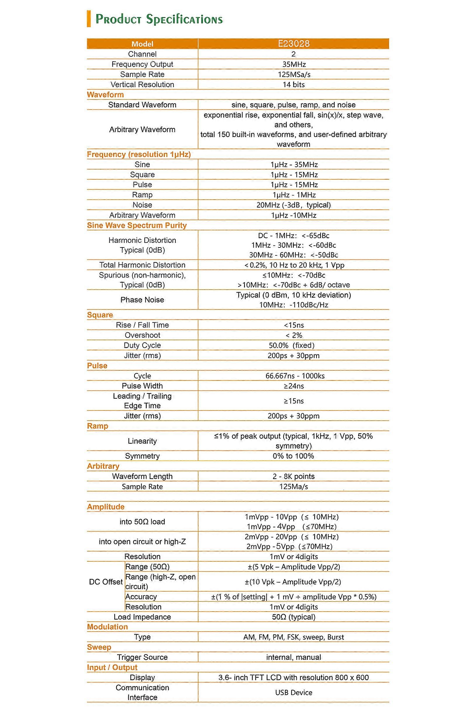 Owon DGE2035 Digital Storage Oscilloscope Dual Channel Mini Portable Oscillometer Arbitrary Waveform Generator 2CH 35MHz 125MS/s 3.6-inch LCD Display