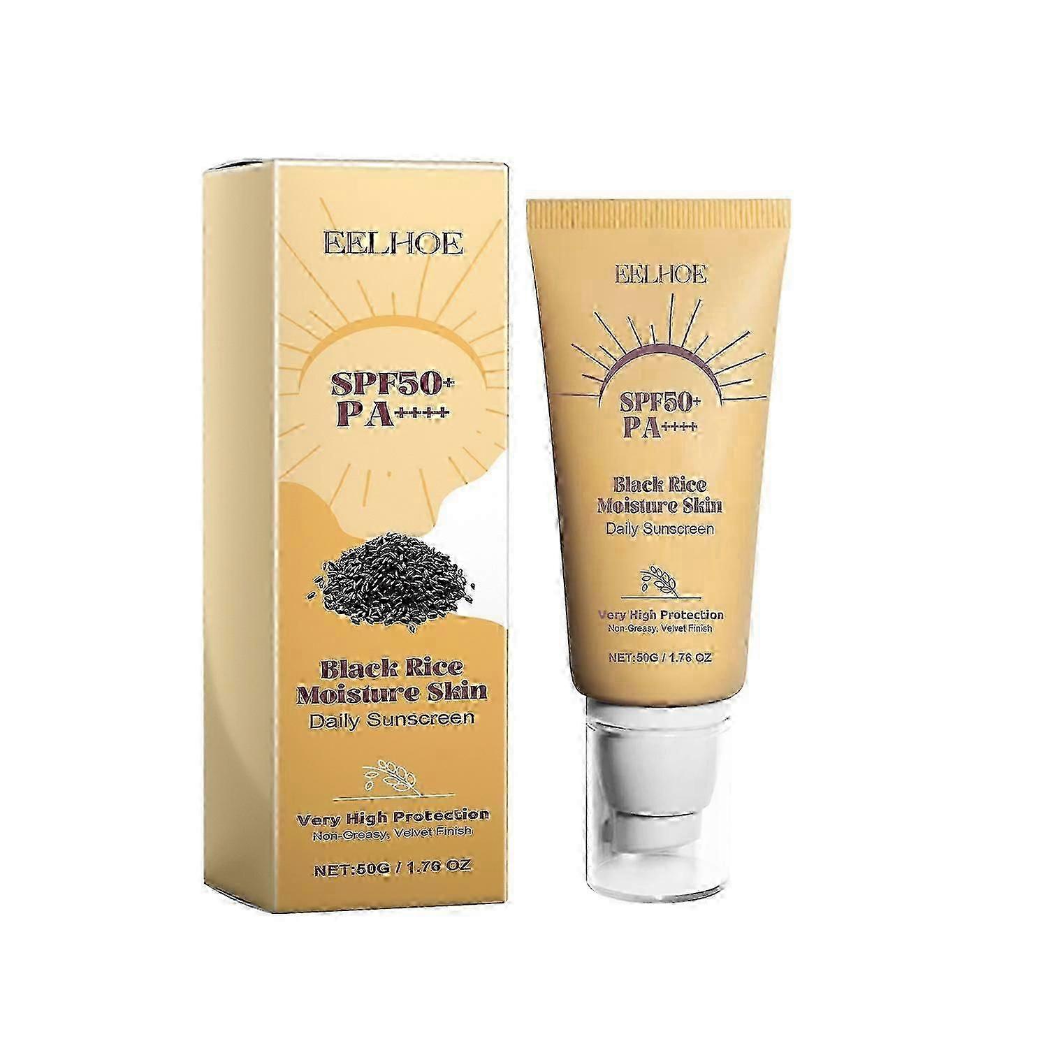 EELHOE Black Rice Moisture Skin Daily Sunscreen, Isolation Uv Hydrating Moisturizing Refreshing And