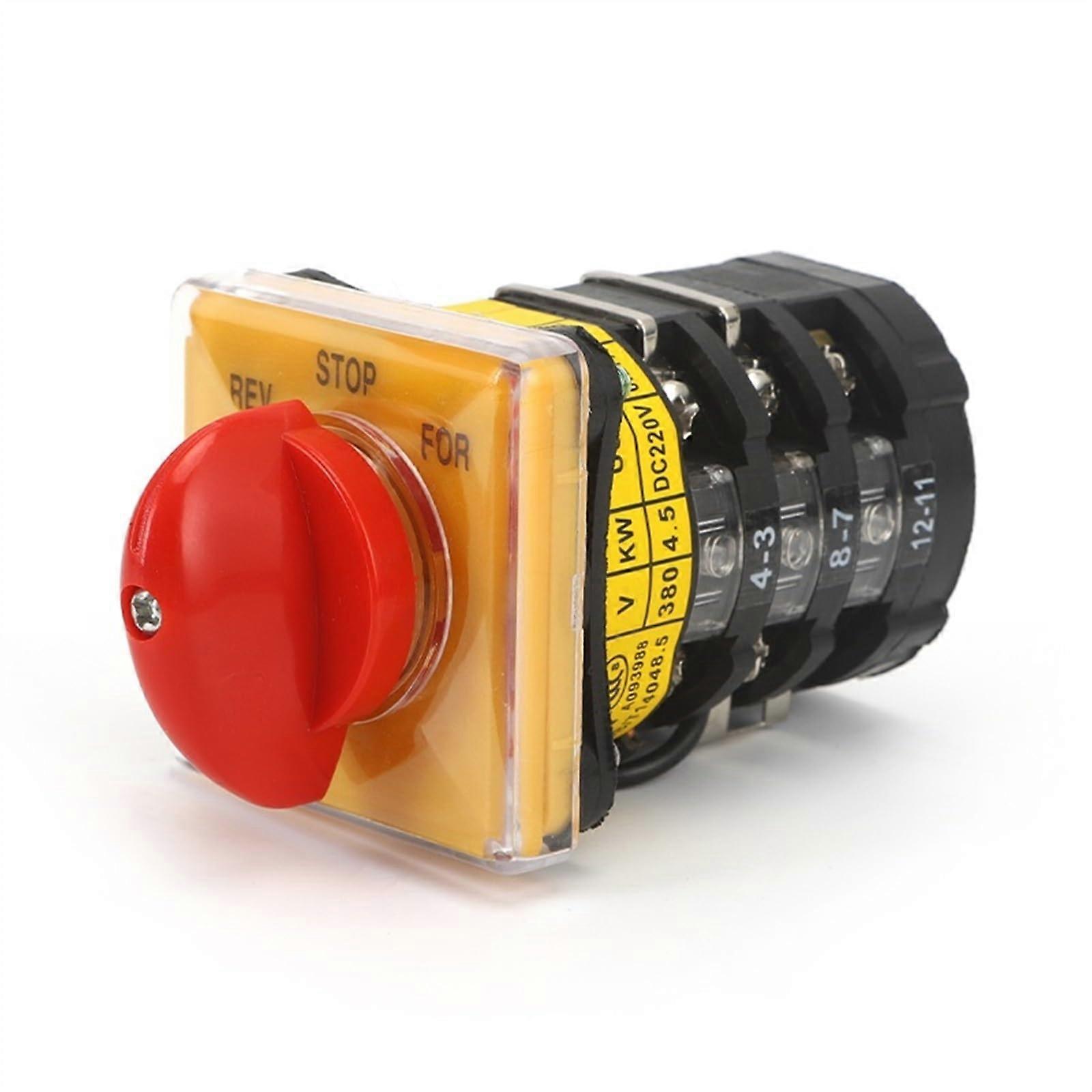 SZW2548D/3 25A REV Stop for Three Position Three Pole Yellow Panel Knob Selection Cam Switch for Meat Grinder Equipment