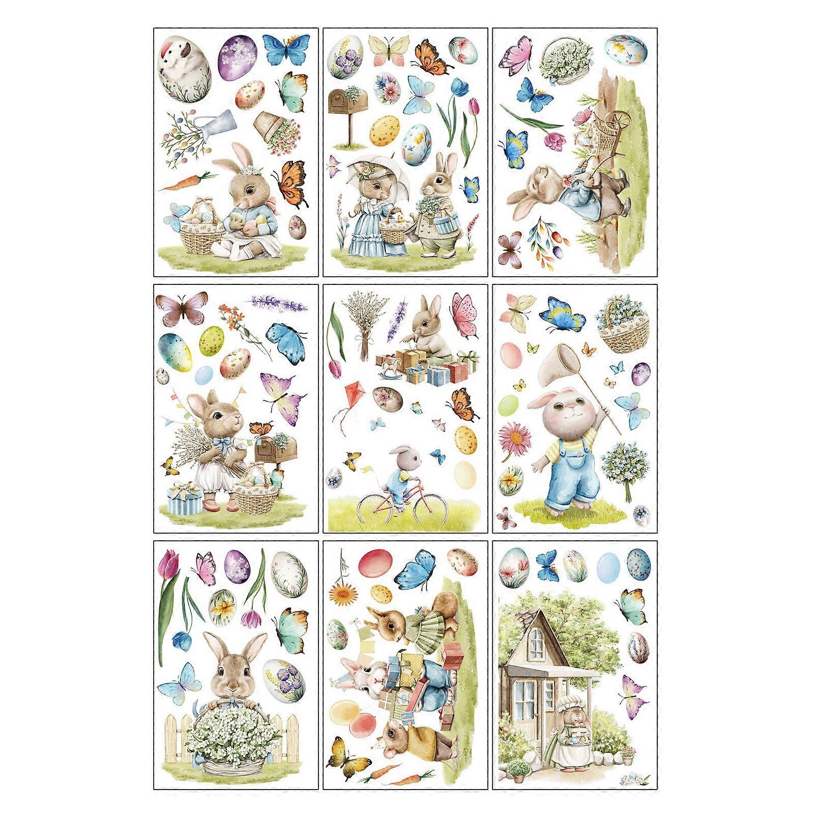 Spring Window Clings Easters Window Sticker Anticollision Window Clings Decal Large Easters Eggs Window Glass Decors