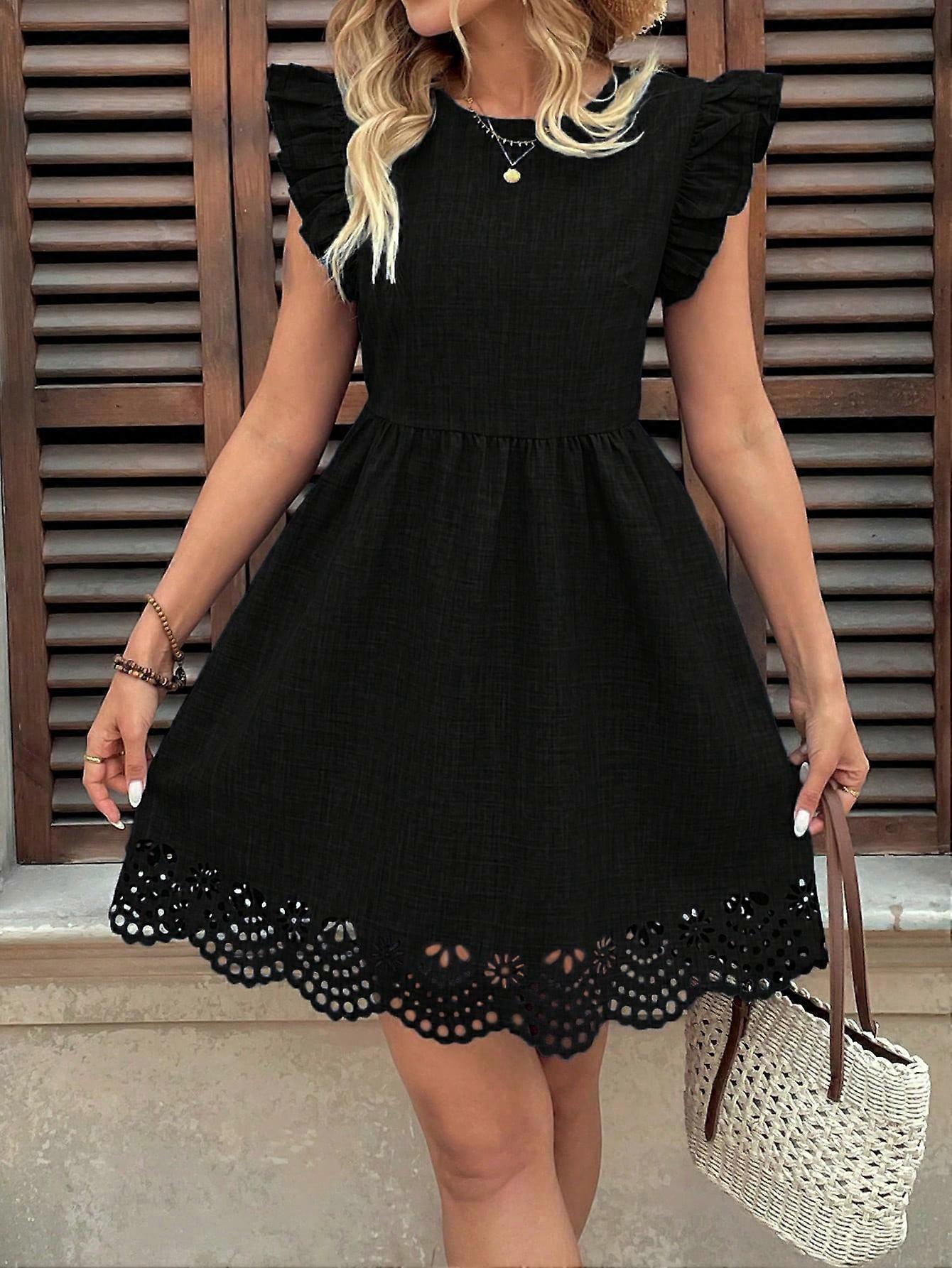 Franclia Abito Casual Hollow Out Pattern Donna