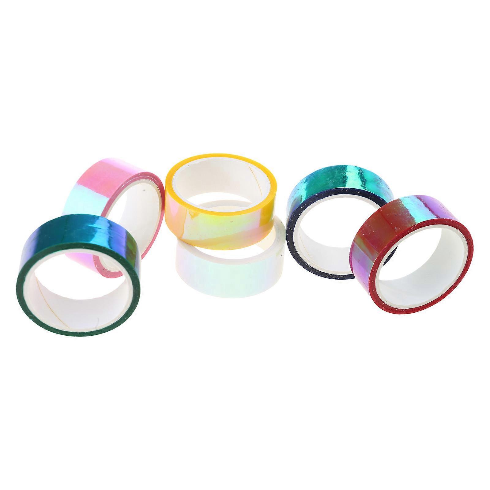 6Pcs Multi Colored Masking Adhesive Tape Set DIY Crafts Decors Multi-Used Masking Tape Sticky Paper Colored Masking Tape