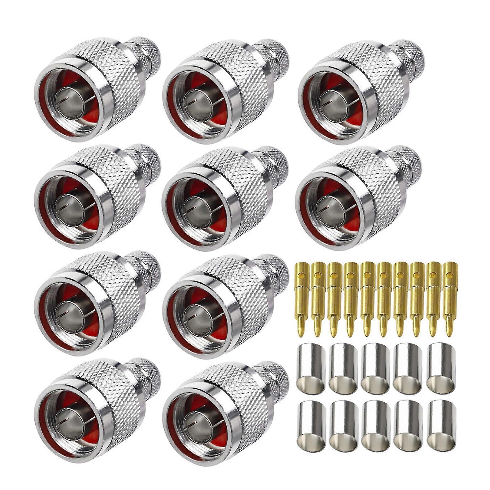 10pcs NJ-7 For LMR400 N Type Plug Connector Low Loss RF Coaxial Connector