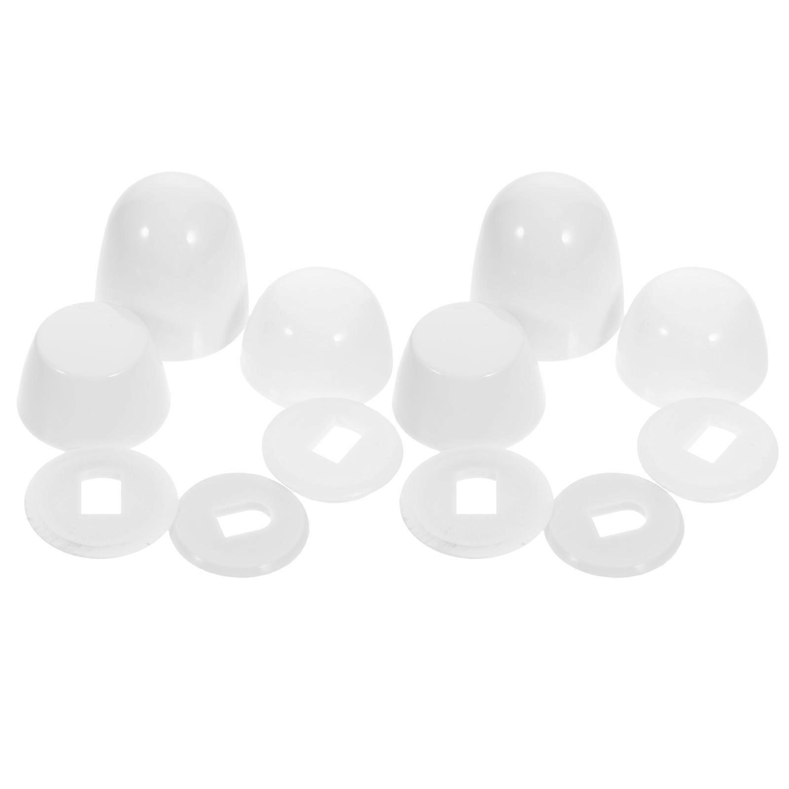 2 Sets Plastic Toilet Bolt Caps Covers Replacement Screw Caps
