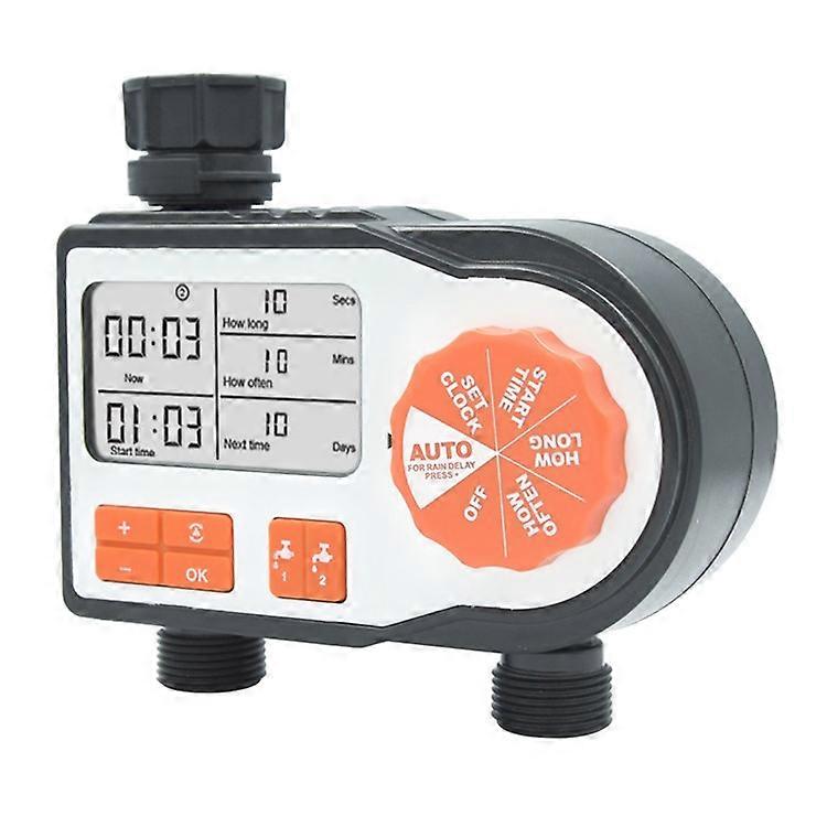 6812 Dual Channel Irrigation Timer Automatic Watering Controller, European Standard