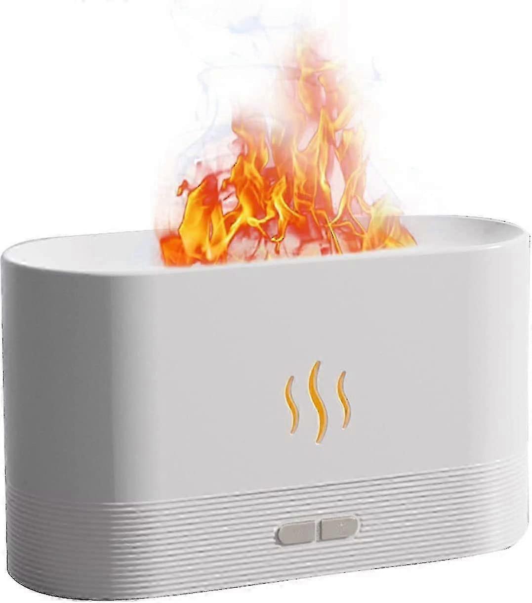 180ml USB Analog Flame Humidifier Aroma Diffuser with Auto Off (White)