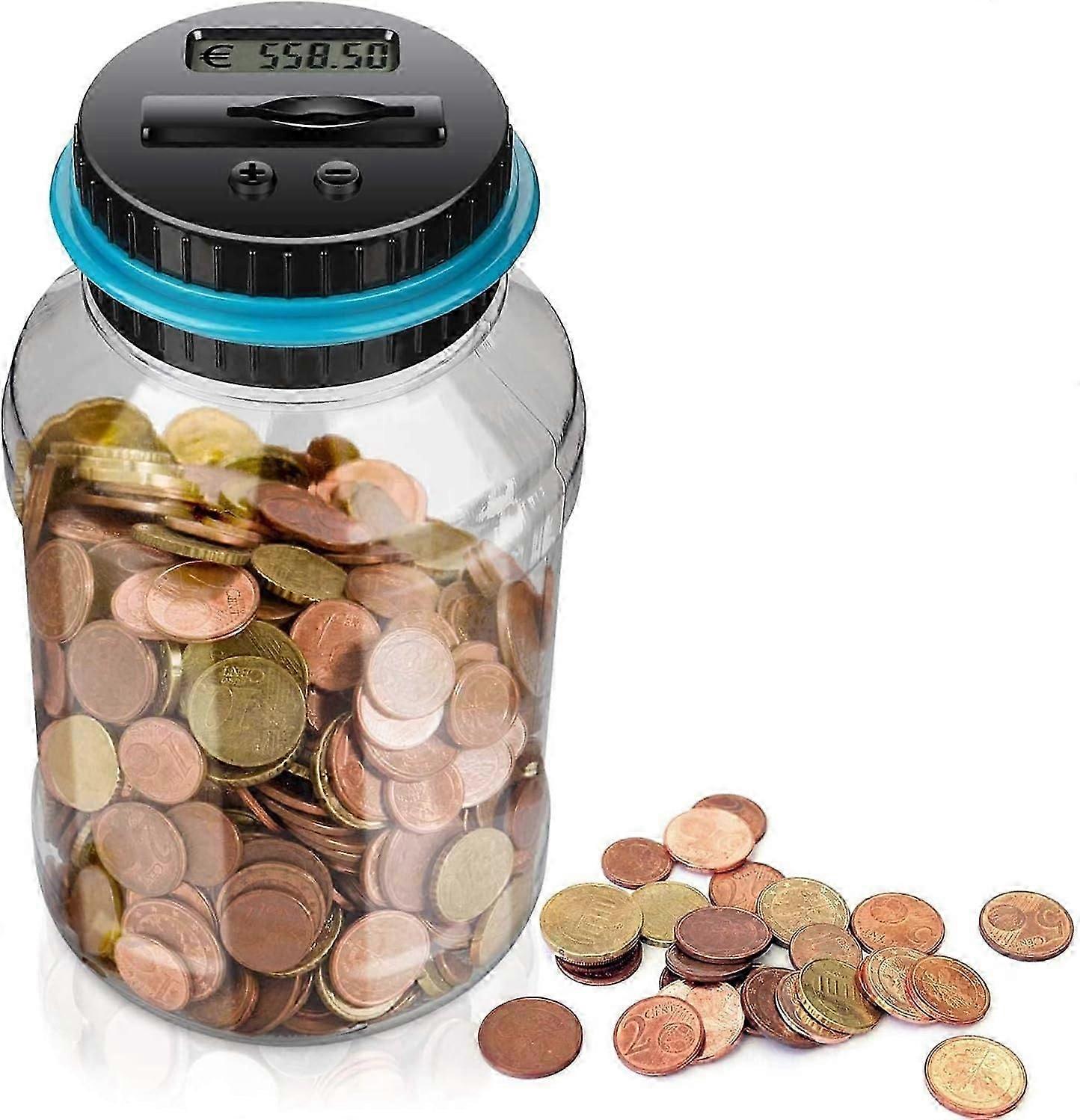 Piggy Bank Countertop Piggy Bank with LCD Display, Automatic Coin Counter Pot, Large Capacity Piggy