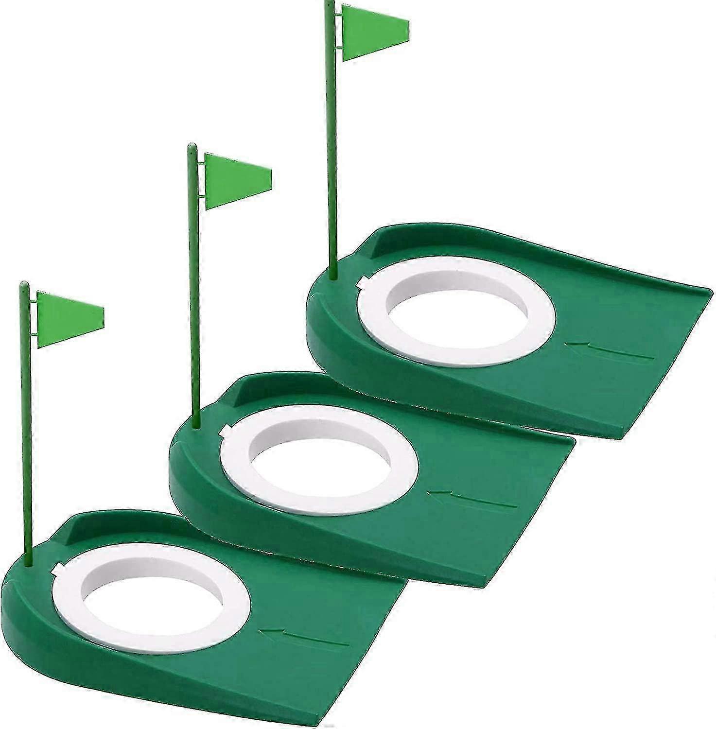 Golf Putter Cup & Flagpole Training Hole for All-round Face Adjustment Practice