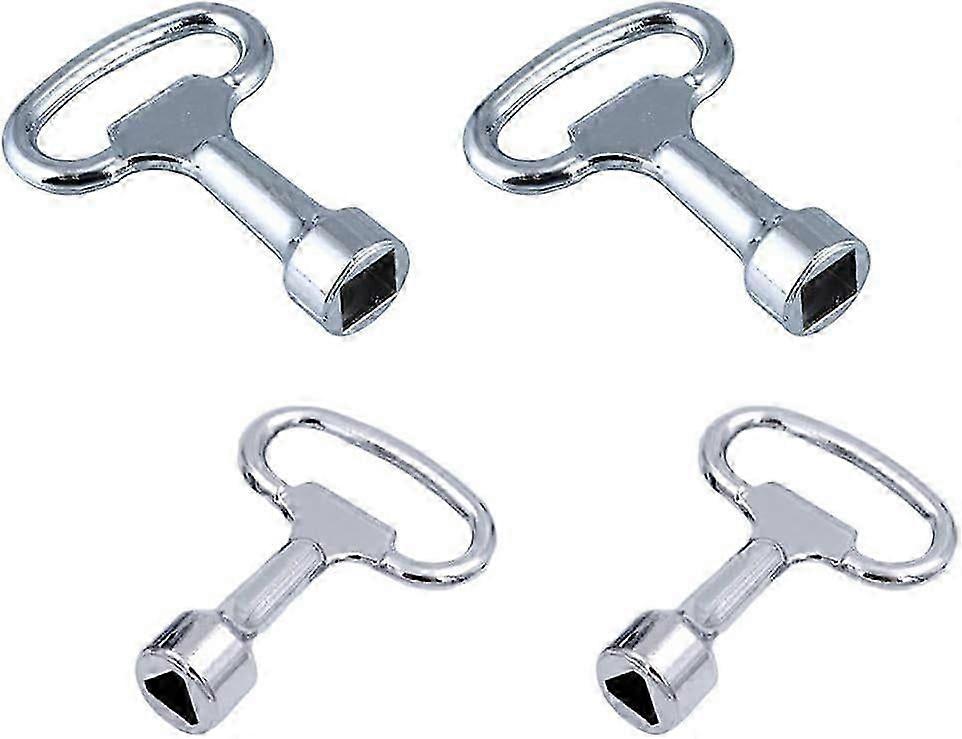 4pcs Metal Triangle Keys for Utility Cabinets, Power Distribution, Electric Meter Box & Radiator Control