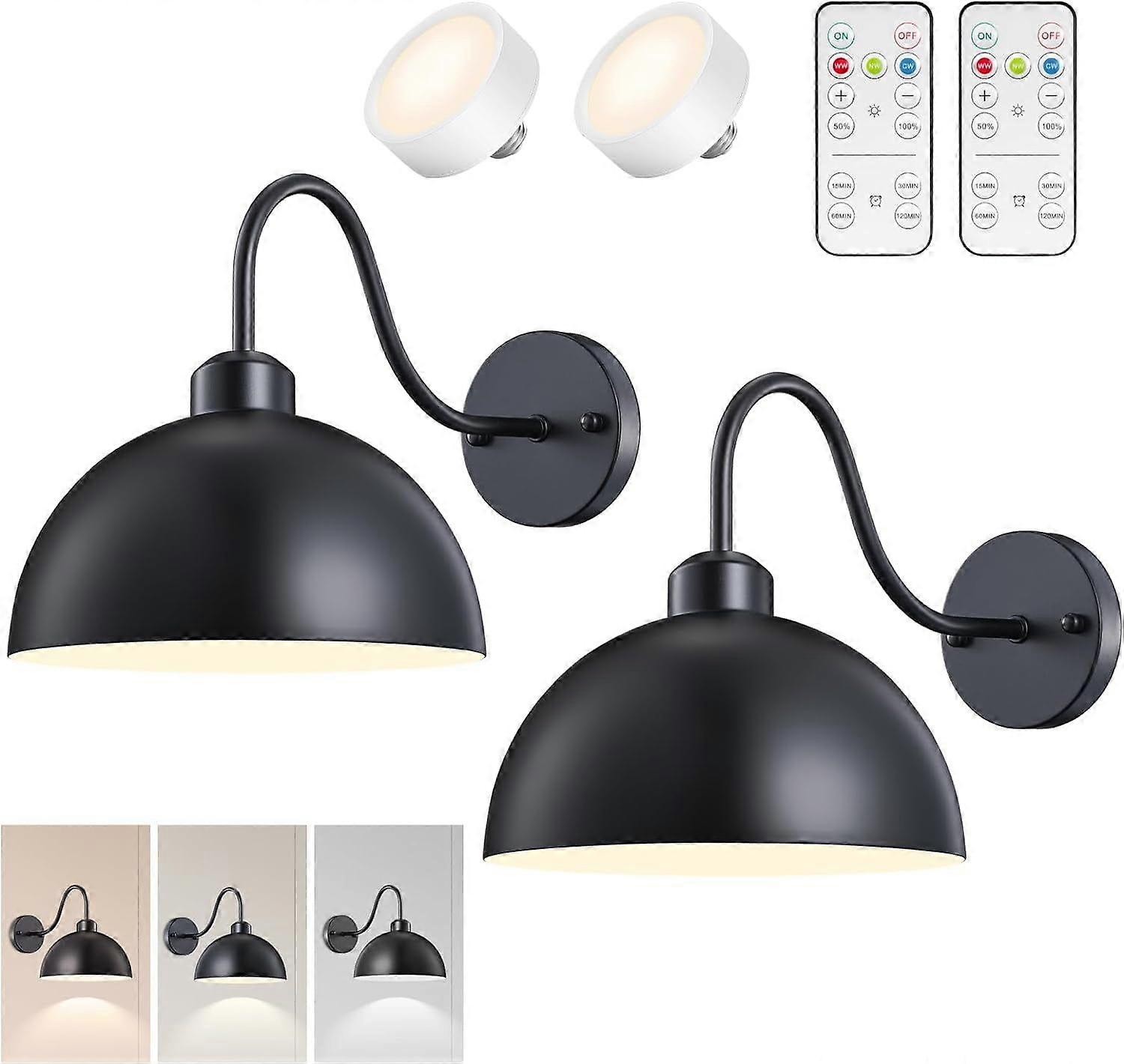 Nooknova 2 Pack Led Battery Operated Wall Sconces With Remote Control Dimmable Wireless Wall Lamp Wall Light Fixture