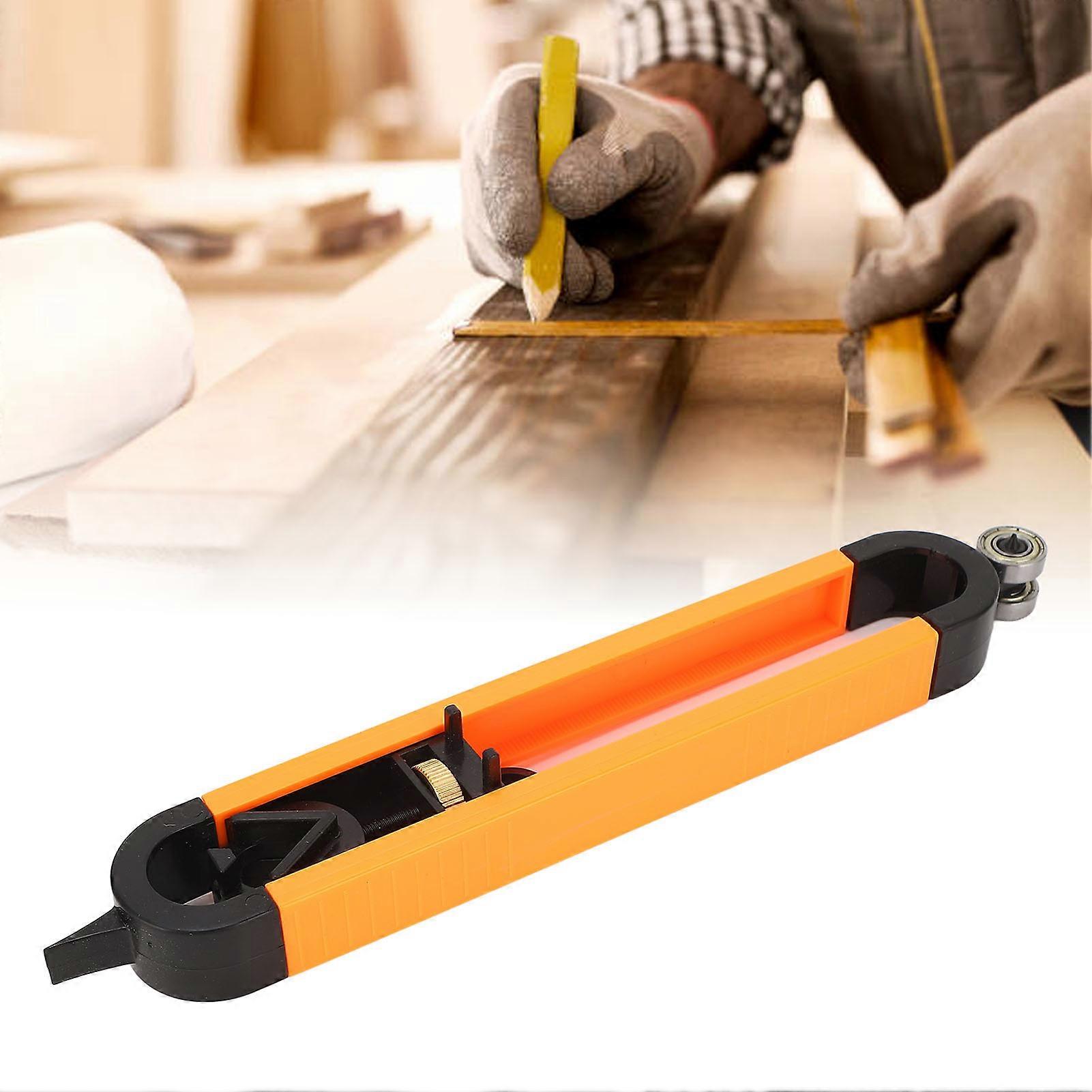 Contour Gauge Scribe Tool Precise Irregular Copying ABS Plastic Profile Scribing Ruler for Woodworking Contour Gauge and 2 Pencils 