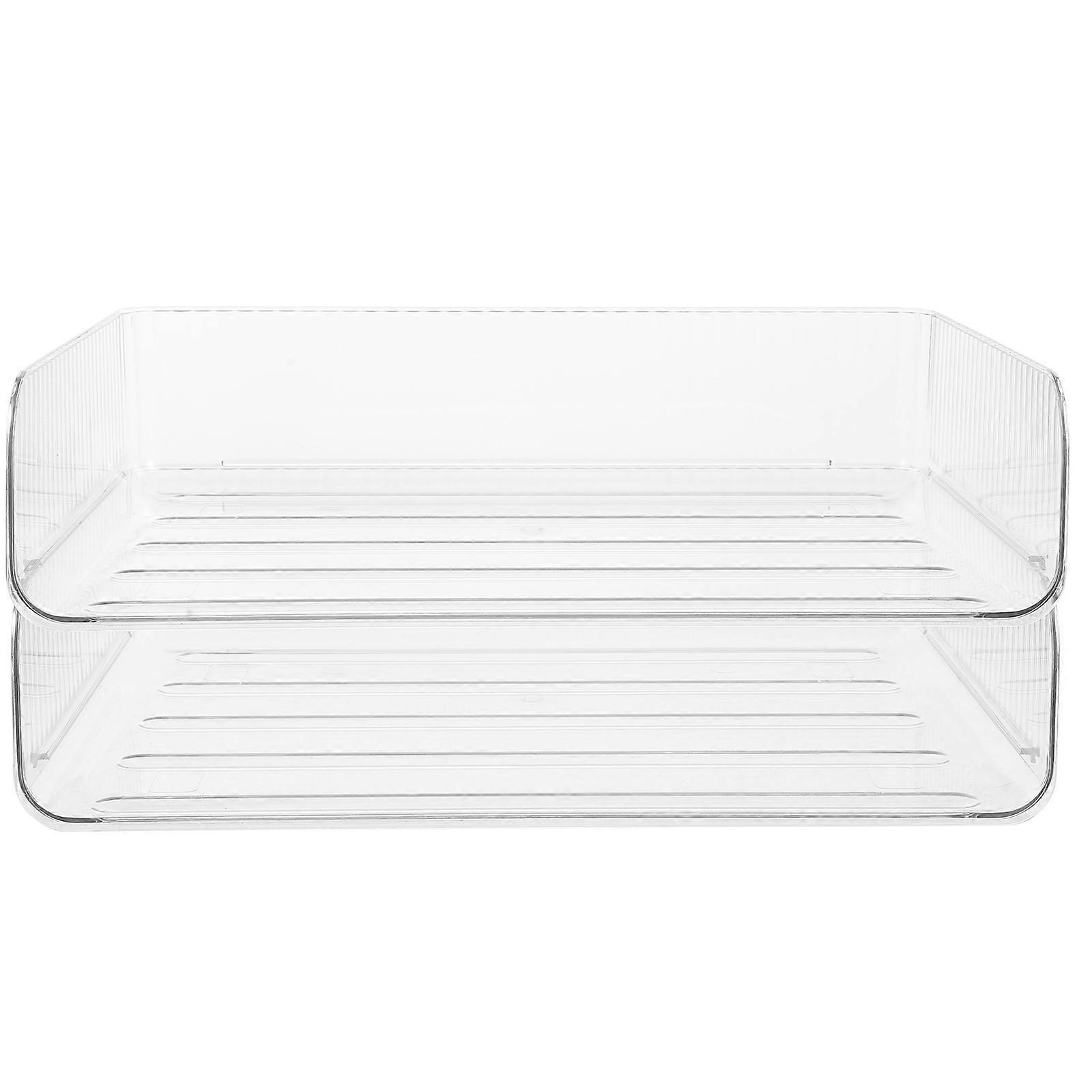 Stackable Clear Paper Trays Material for Dormitory Use 2Pcs