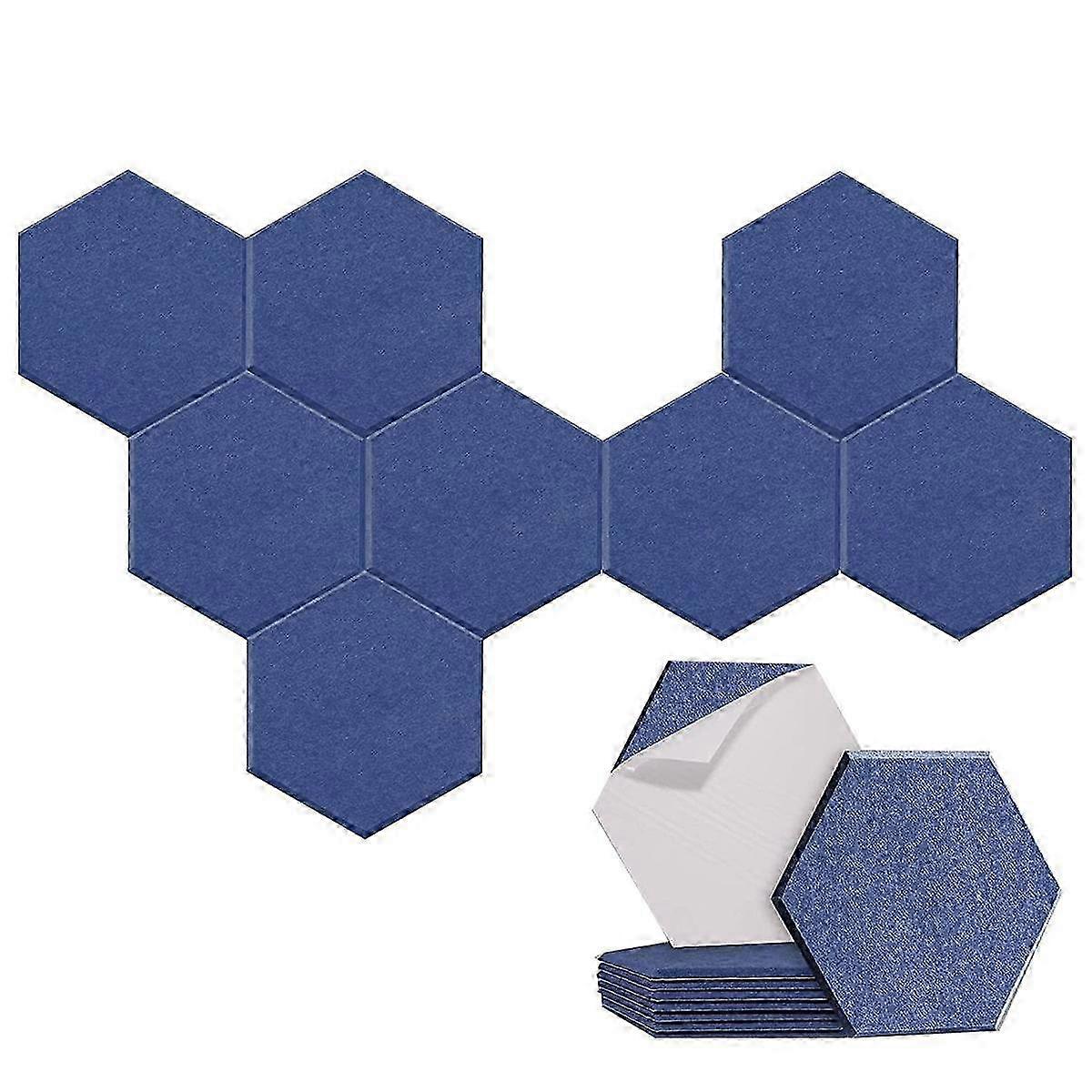8 Pack -Adhesive Hexagonal Acoustic Panel,Sound Absorbing Panel for Studios/Recording Studios/Offic Edition 0620