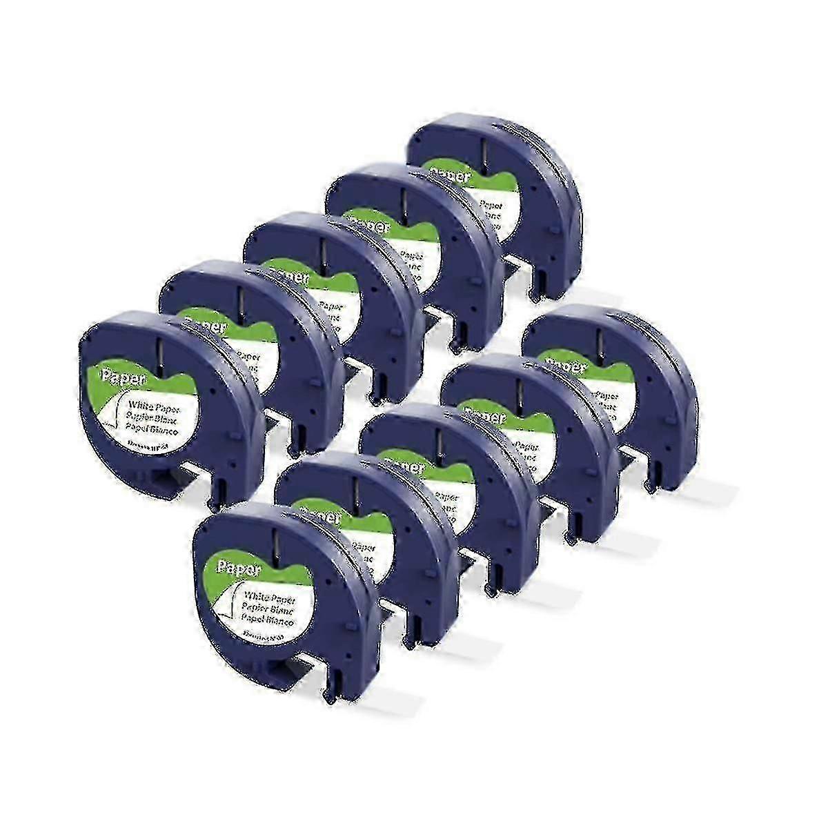 10pcs 91200 91330 ταινία ετικετών συμβατή για Letratag συν Lt100h Lt100t Qx50 ξαναγεμίζει μαύρο σε λευκό