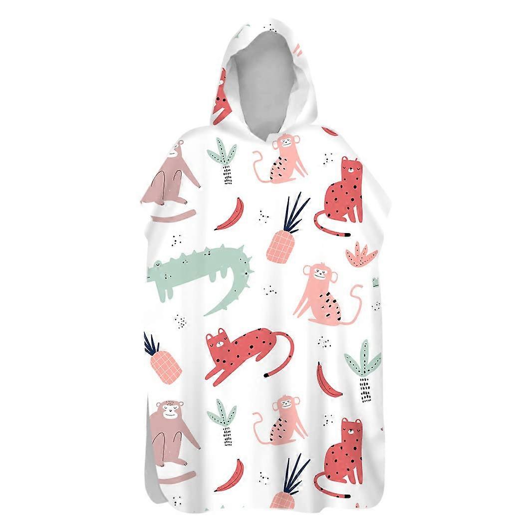 Bath Poncho Beach Towel Microfibre QuickDrying Robe with Hood 80x145cm Ref: 7553