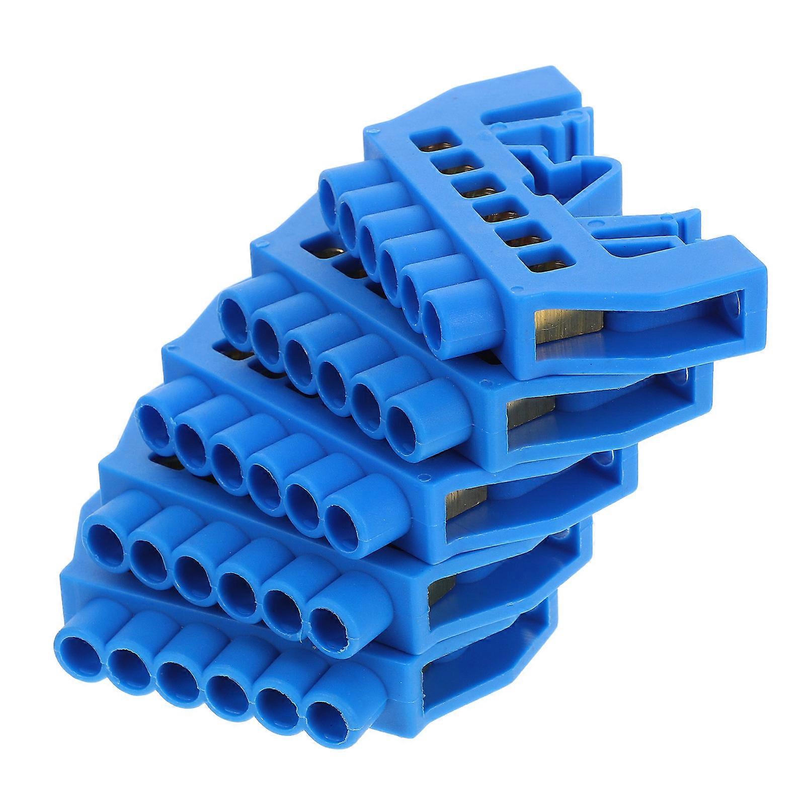 5pcs Brass Terminal Grounding Strip Blocks with Screws, High Temperature Resistant Bus Bars for Distribution Box Wiring, Enhanced Safety and