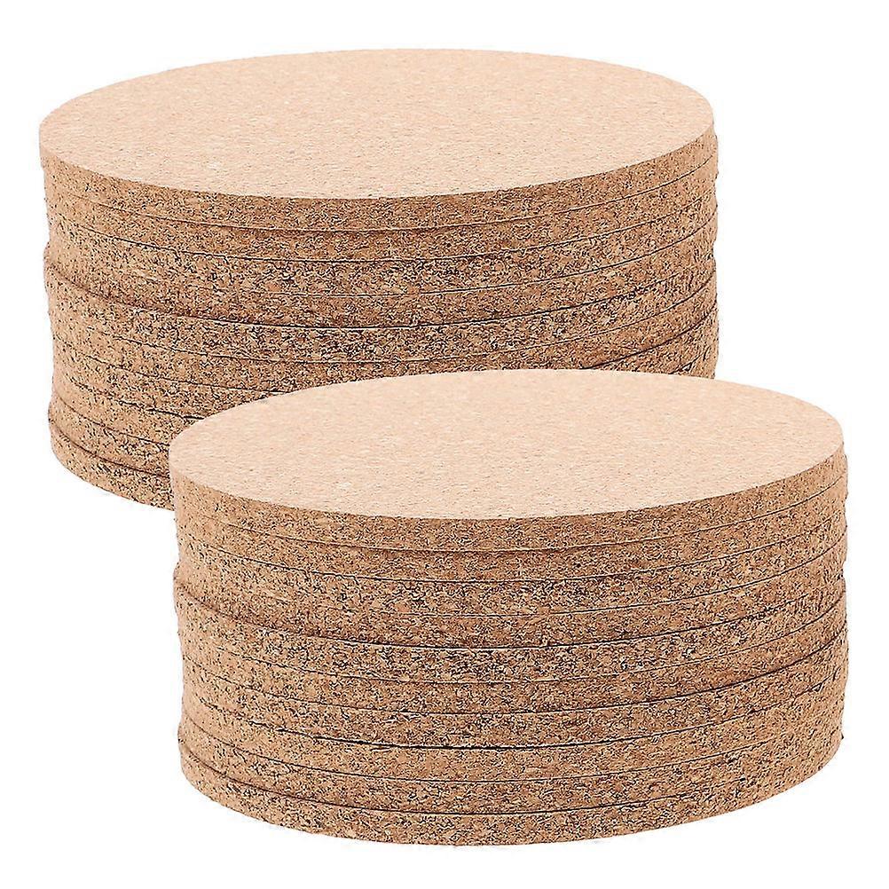 Corkboard Coasters Cork Beverage Coaster Kitchen Accessories Protect Table 40Set