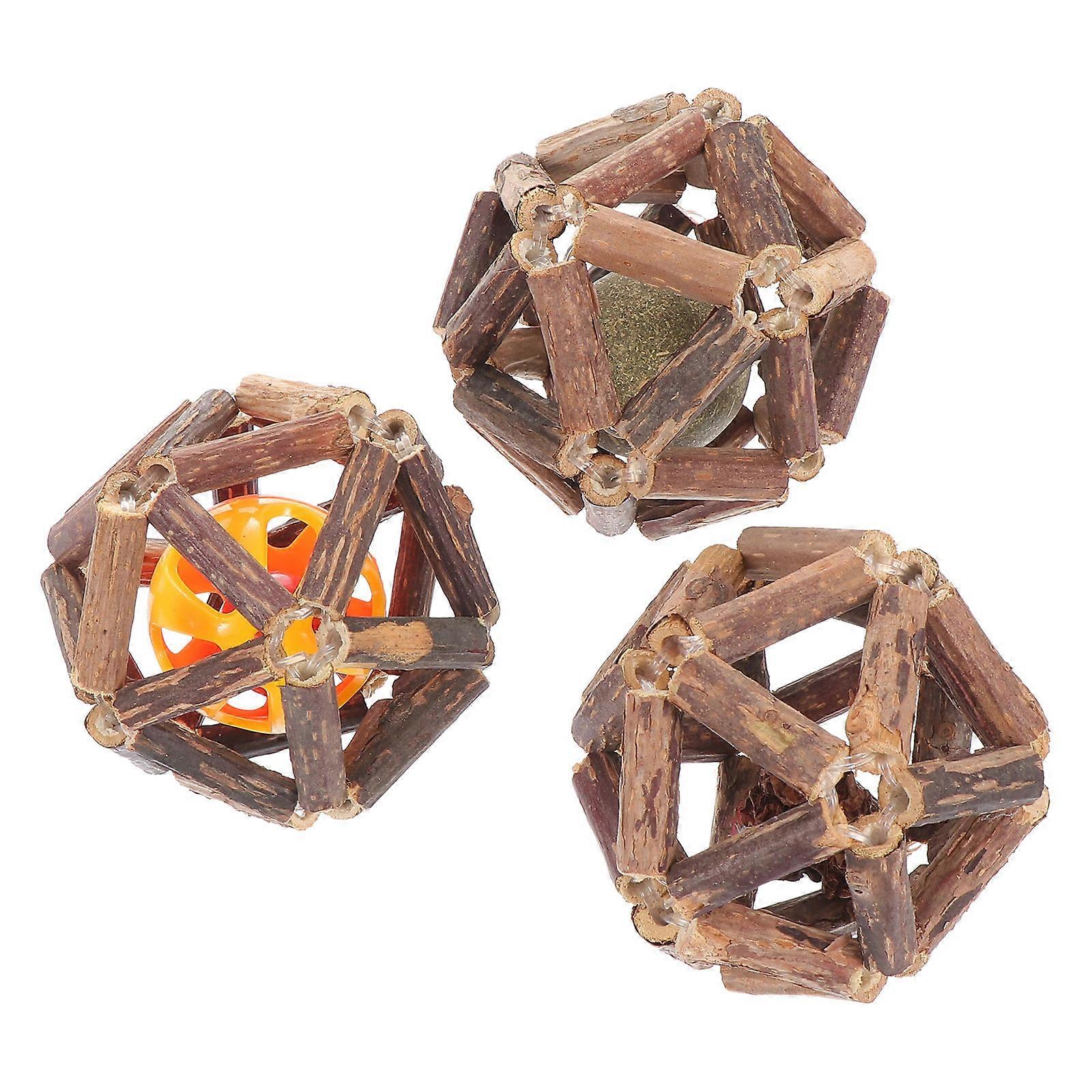 Cat Toy Supplies Cat Interactive Toys For Cat Lovers Plastic Round Design For Interactive Play 3Pcs