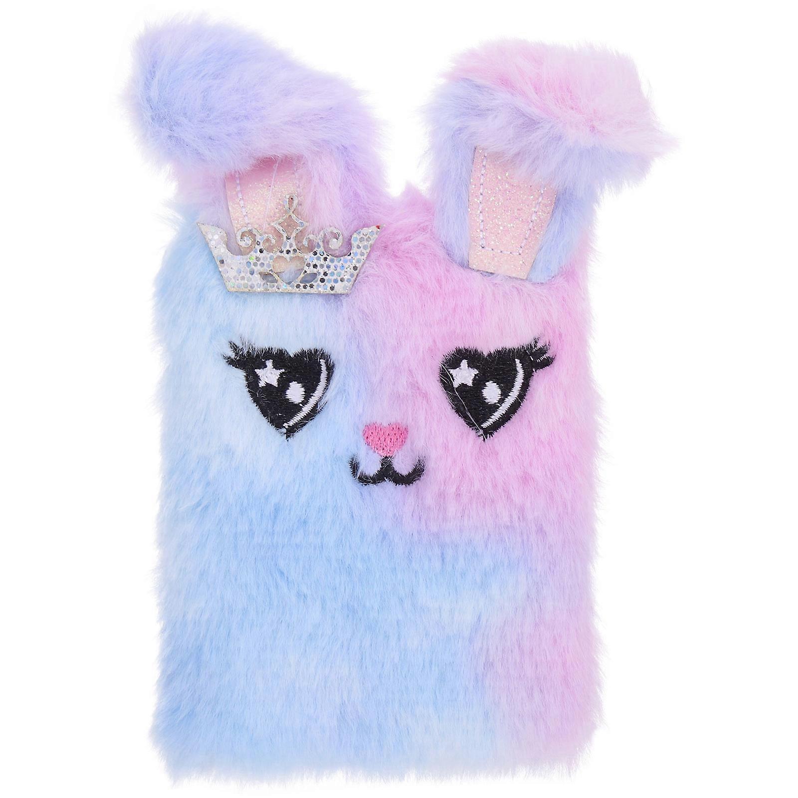 Plush Rabbit Shaped Diary Notebook, Multi Function Fluffy Cartoon Notebook for Writing and Drawing, Adorable Design for Students