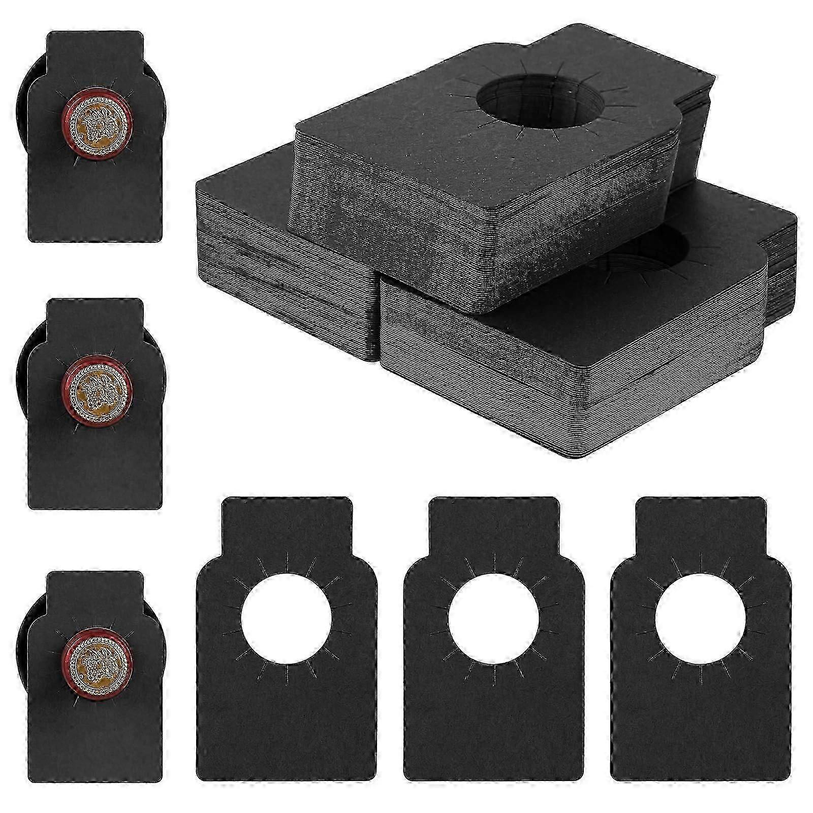 300 包牛皮纸酒瓶标签，用于酒窖收藏，用于香槟的一次性黑色纸标签（5.7*8.9cm）