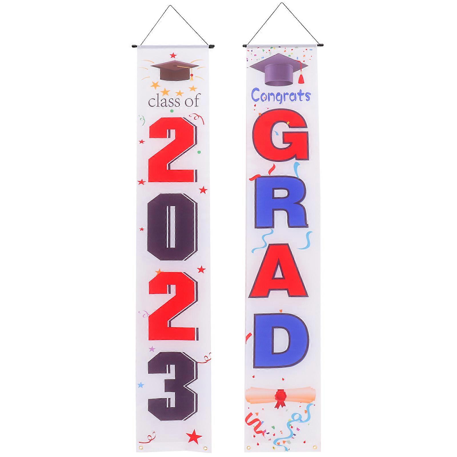 Grad Door Banner Graduation Party Banner Spring Twill 1 Pair