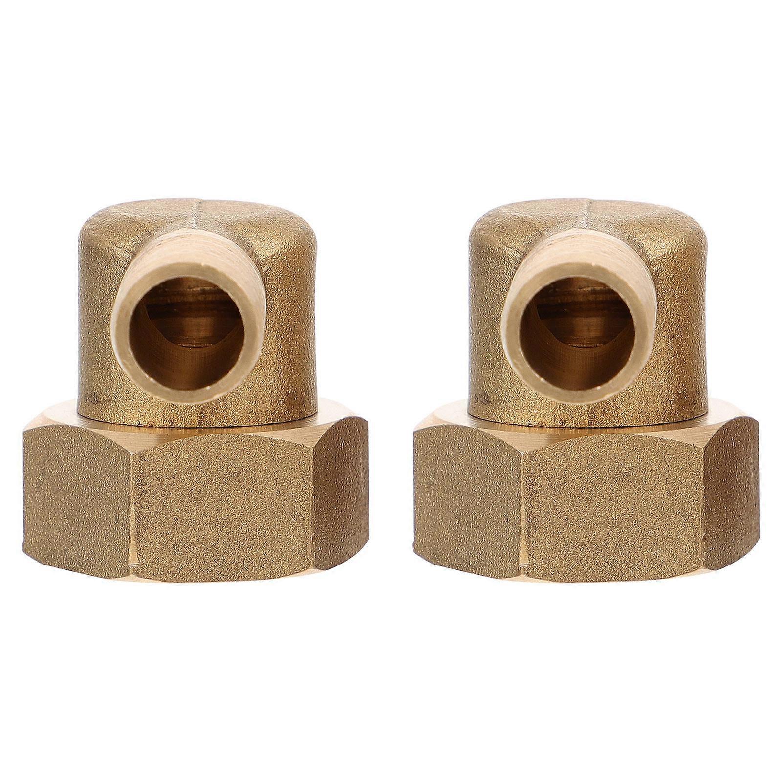 Golden Brass 90 Degree Angle Bend Pipe Fitting for Home Use 1/2 Size 2 Pieces