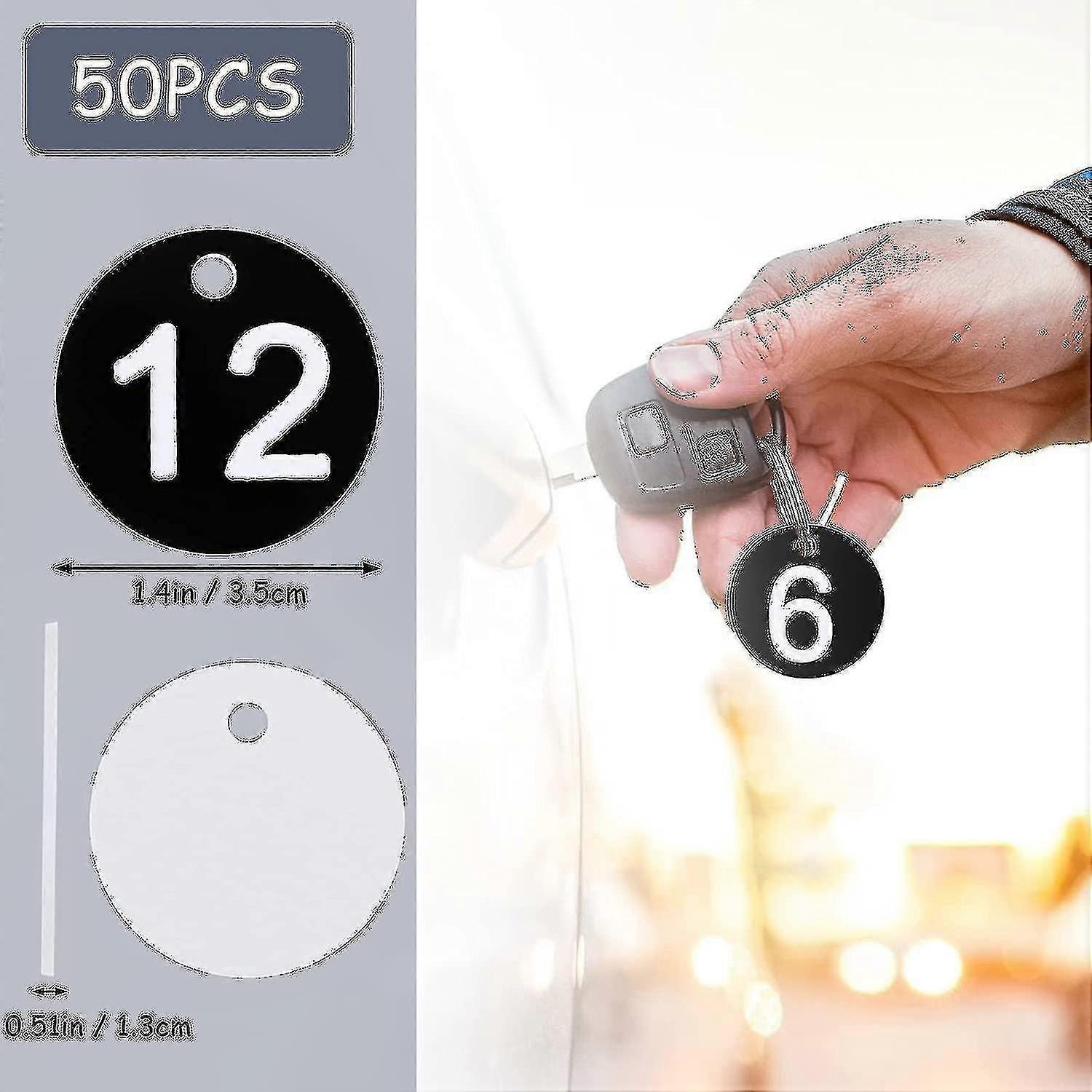 Black Number Tags 1-50 Plastic Numbered Tokens for Tables