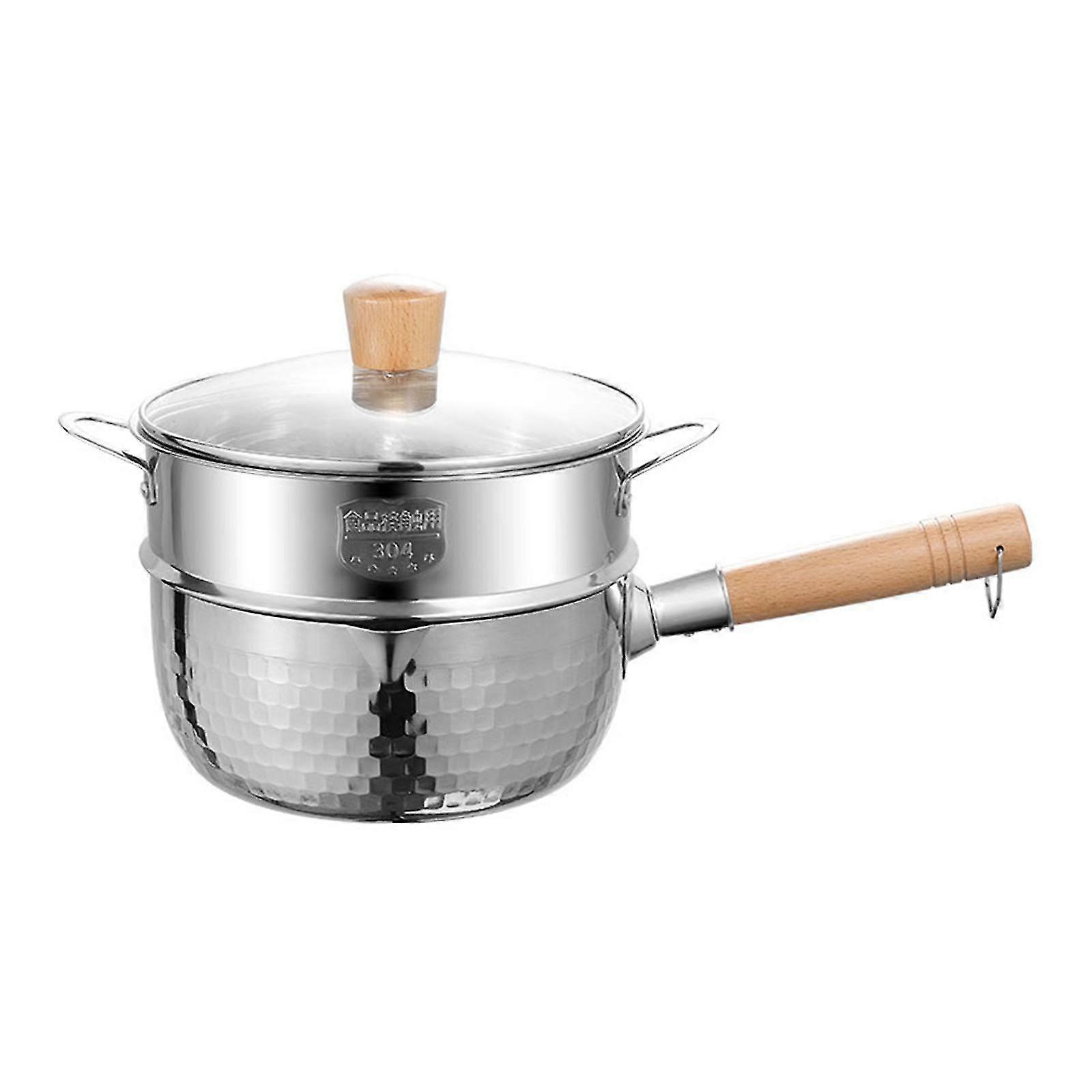 16cm Cooking Pot with Steamer, Easy Clean Design Ideal for Hotels and Outdoor Use for Making Sauces and More