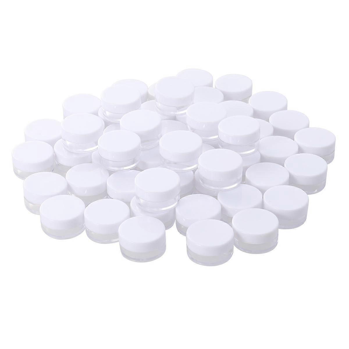 50 Pcs Plastic Go Containers Small Travel Bottles Clear Plastic Cosmetic Container Jars Small Container