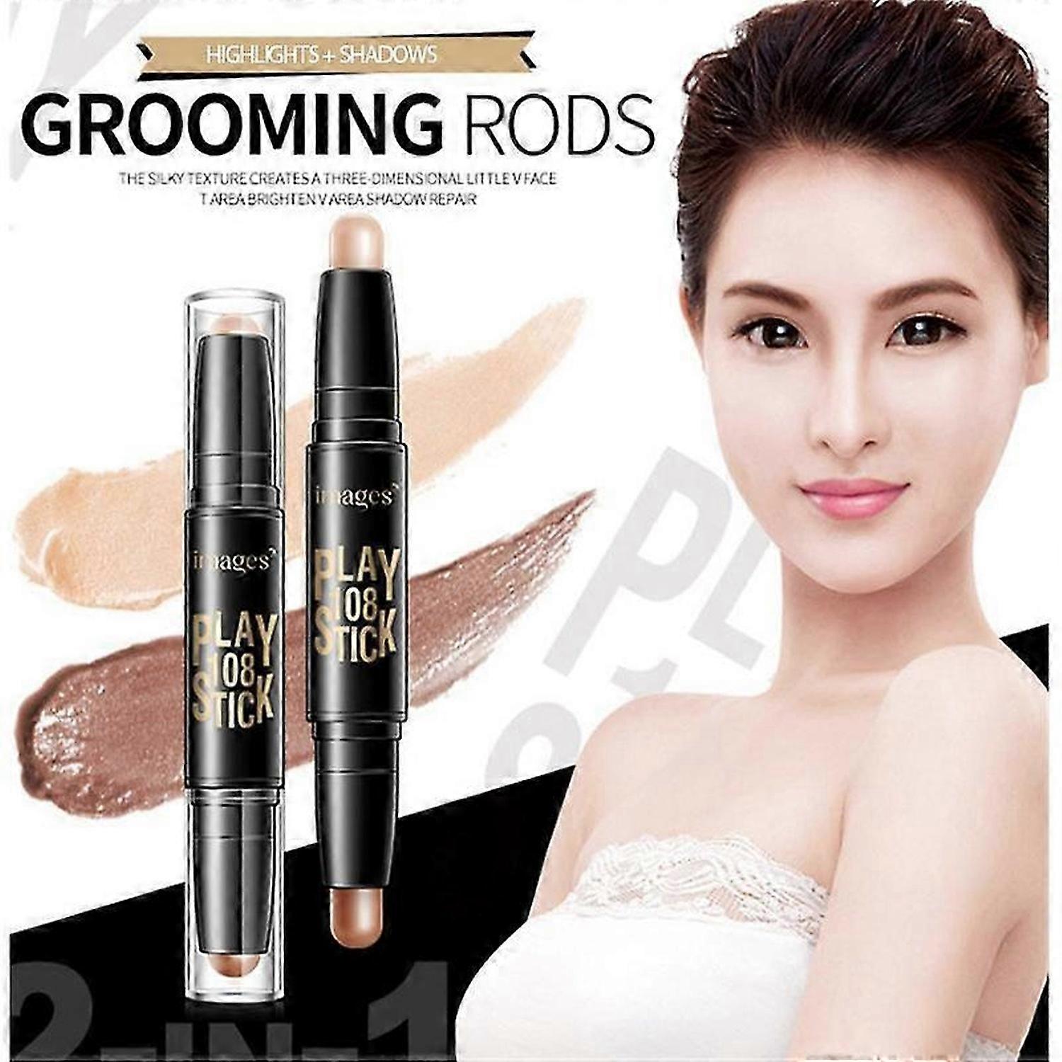 Double-headed High Gloss Contour Stick Multifunctional Facial Three-dimensional Makeup