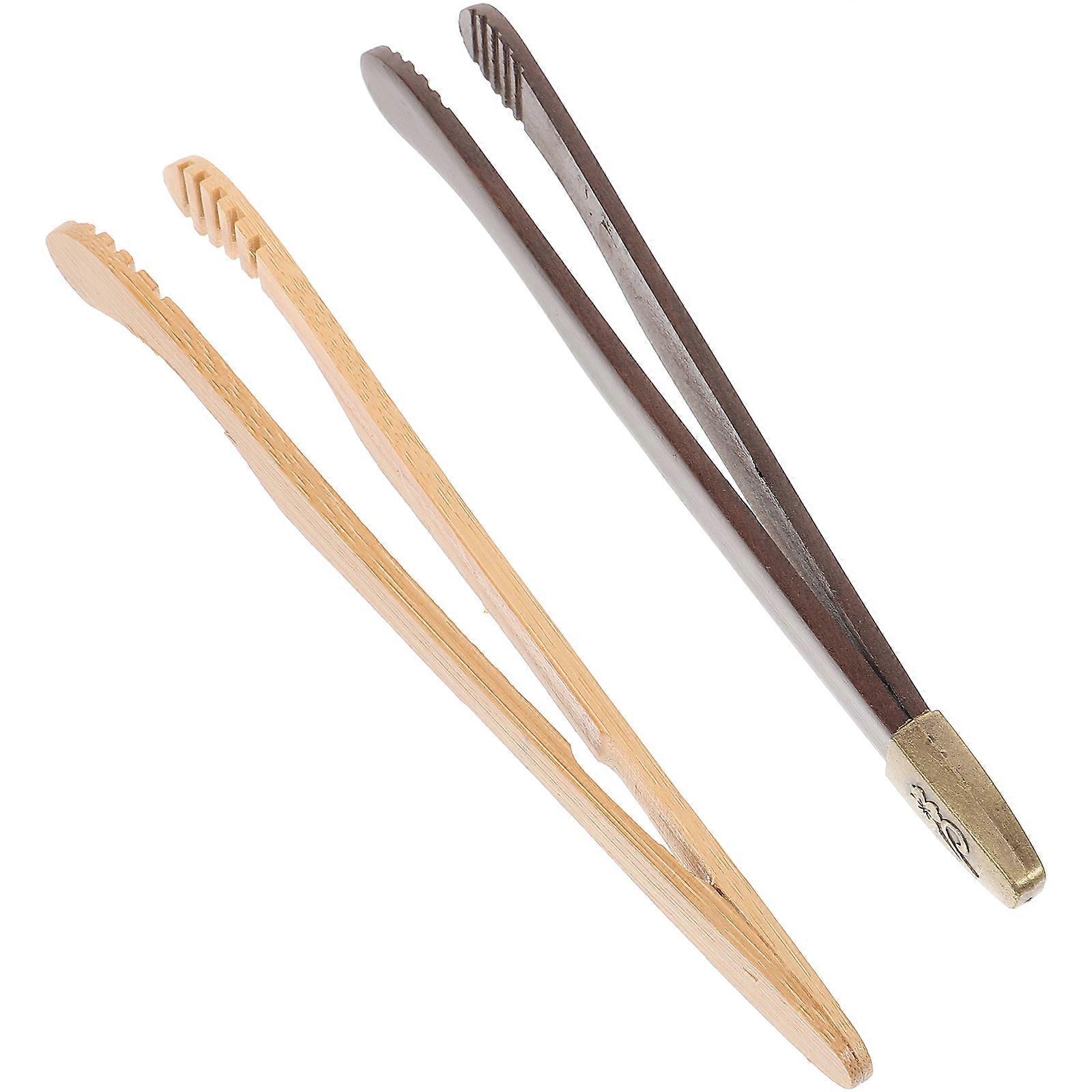 اكسسوارات حفل الشاي المشبك للشاي تصميم أنيق الخشب 2 قطعة