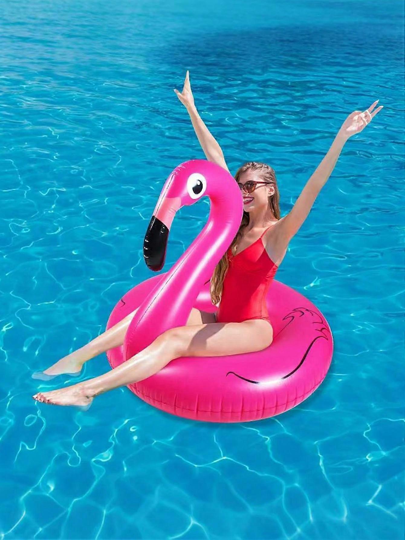 1 יחידה קריקטורה טבעת שחייה פלמינגו מתנפחת לבריכה ספורט ימי
