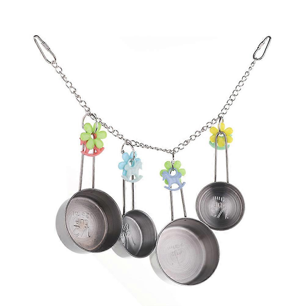 Parakeet Bird Toy Stainless Steel Parrot Cage Toy Chewing Biting Pet Owners Size L 1Set