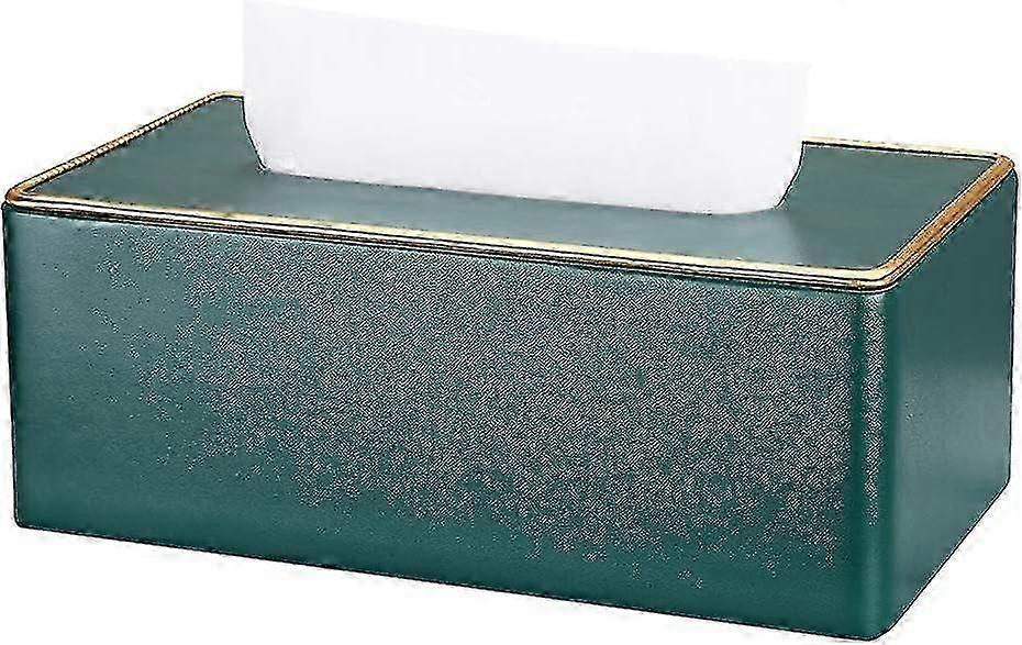 Elegant Dark Green Tissue Holder - Rectangular Design for Home or Office Use