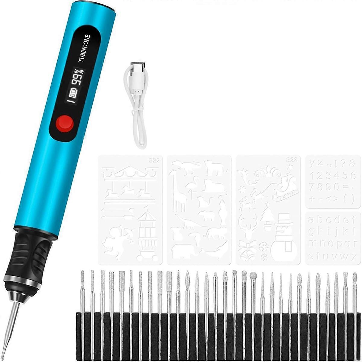 Engraving Pen,for Artists & DIYers - Engrave 50+ Surfaces - Beginner Friendly - Rechargeable - 30 Bits & Mastery Guide C