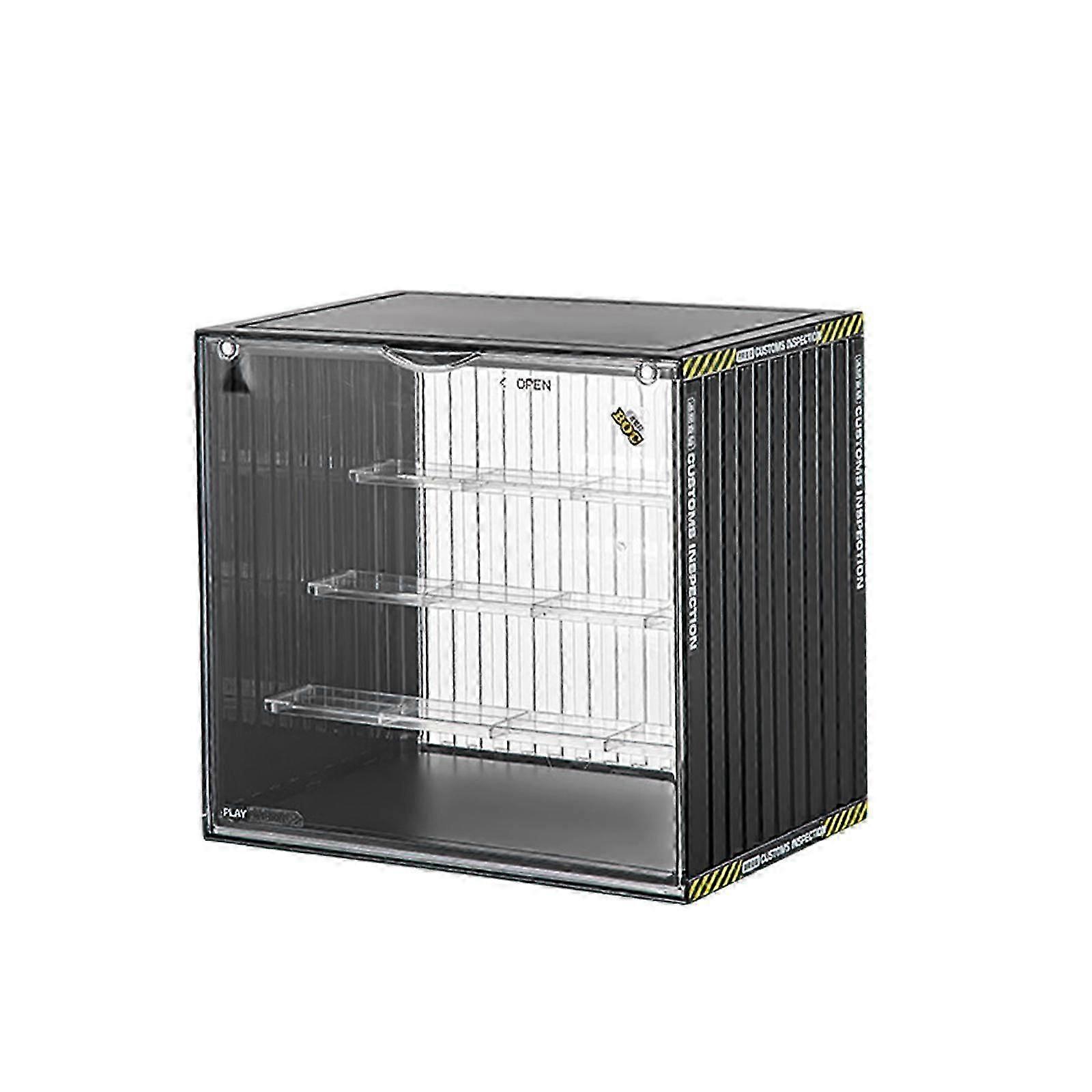 Stackable Action Figure Display Case - Sleek Black for Collectibles and Toys