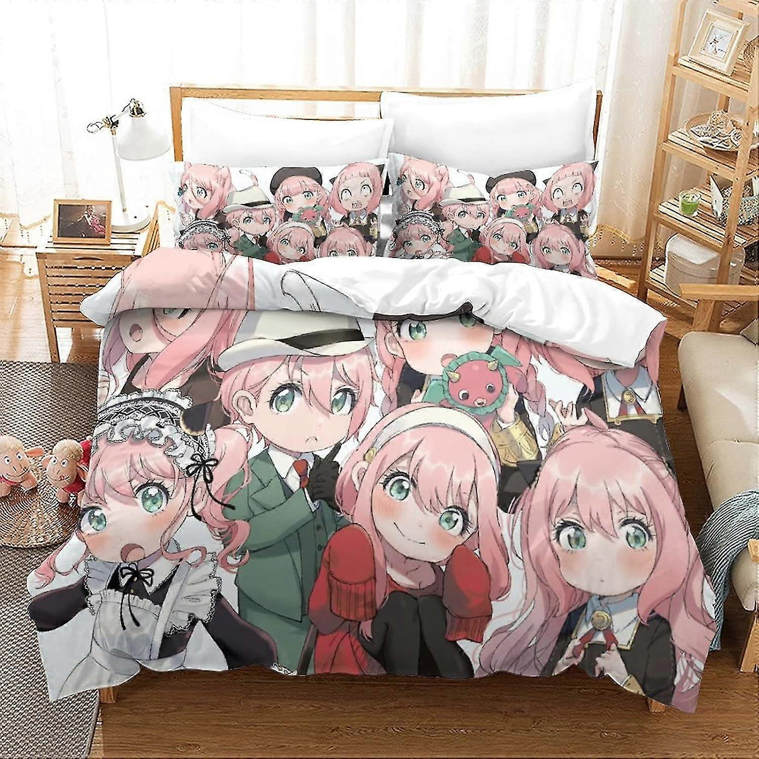 3D Print Anime Quilt Cover Set, Featuring Characters, Single Double King Size Microfibre Bedding Set