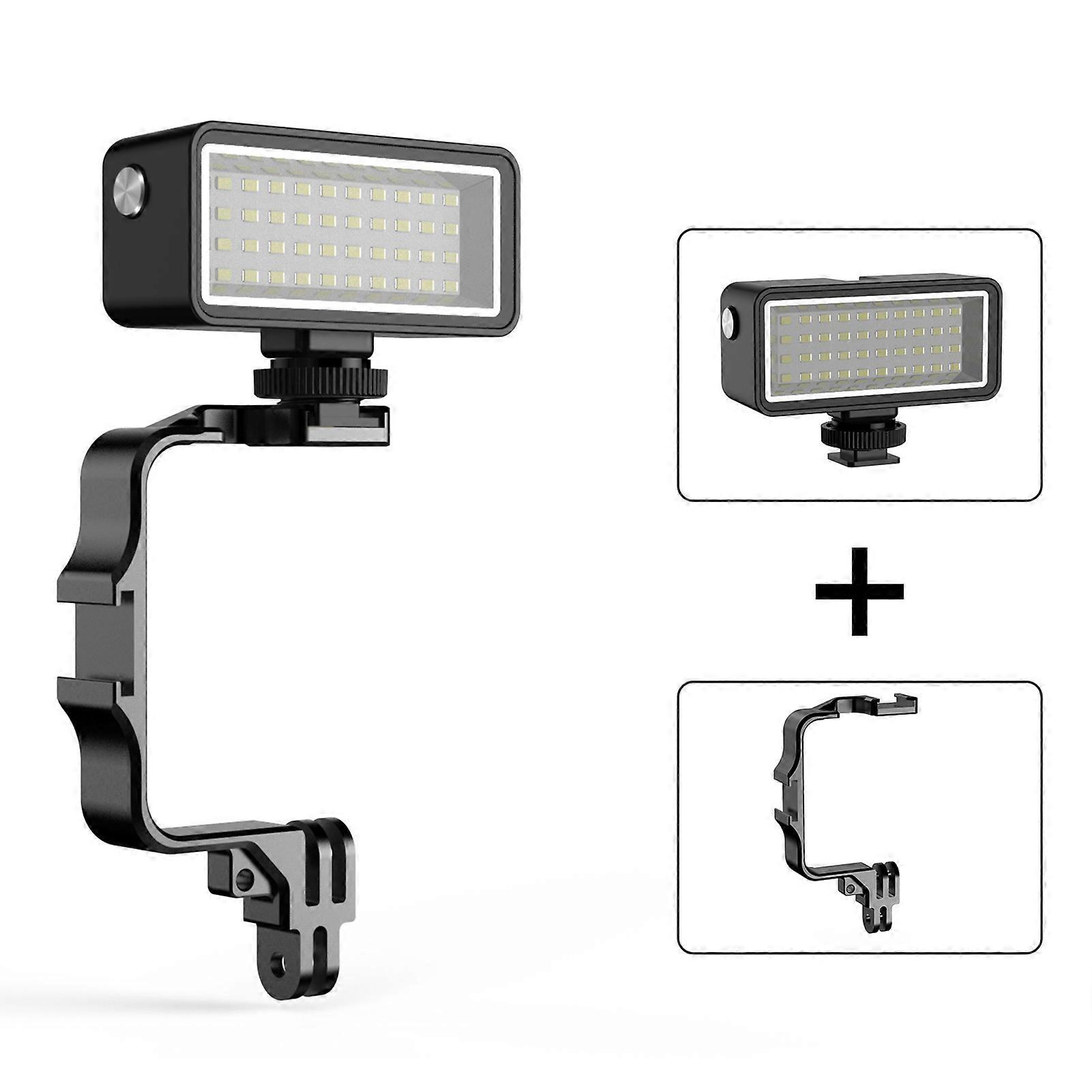 Aluminum Alloy Action Camera Live Vlog Video Shooting Bracket Microphone Fill Light Extension Bracket Frame with Cold Shoe Mount for DJI OSMO