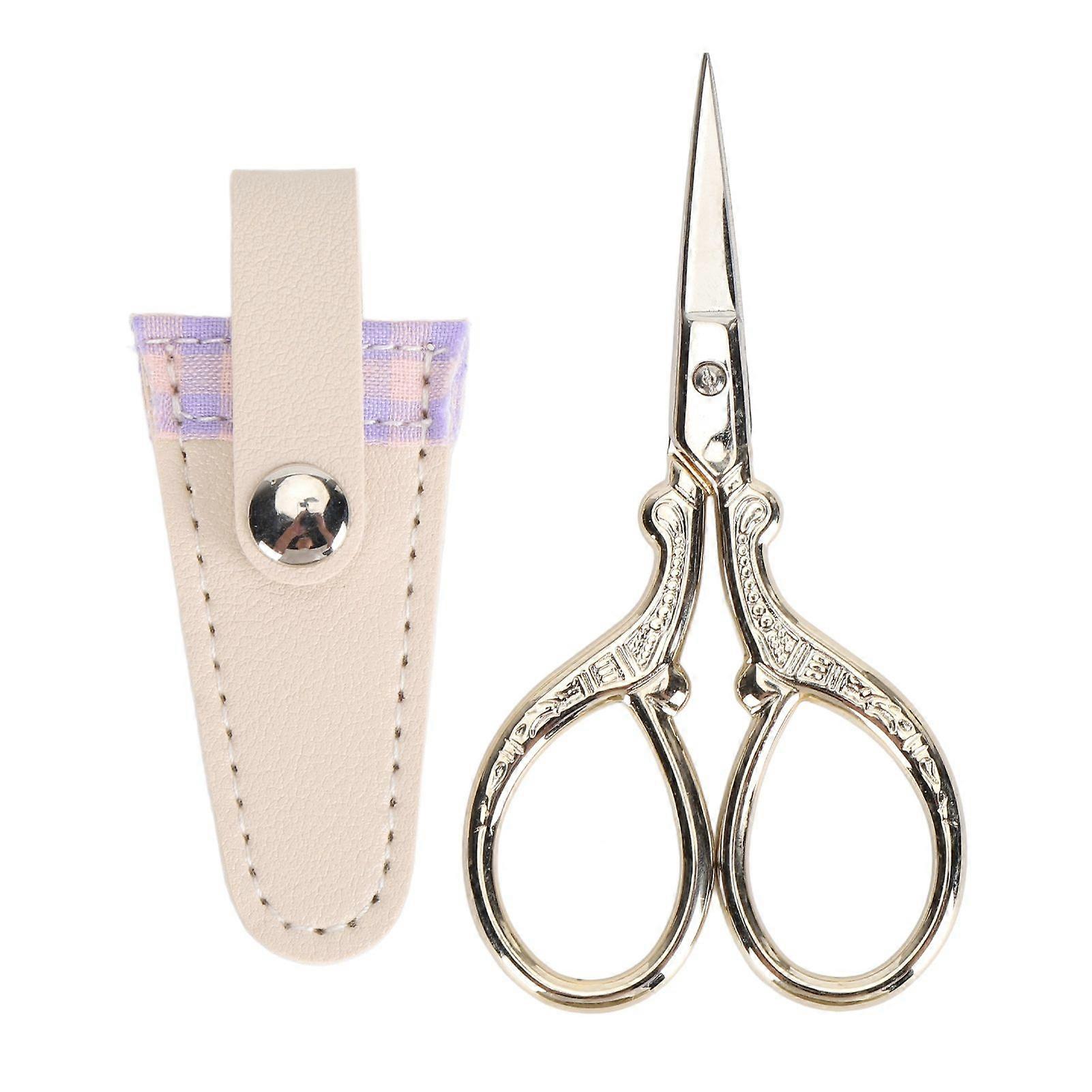 2025 Latest Model Embroidery Scissors and PU Leather Cover Set Stainless